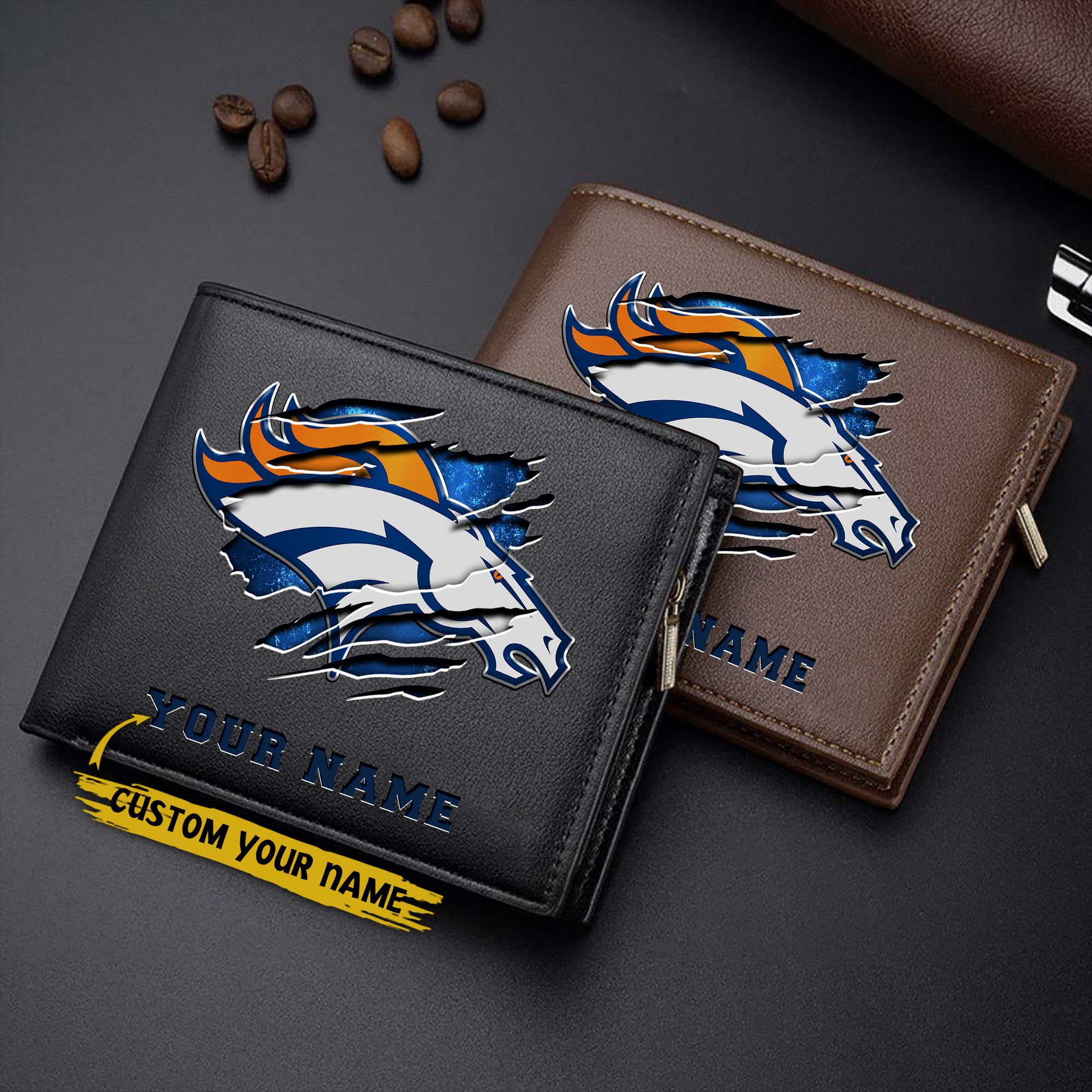 Denver Broncos Men Wallet Custom Your Name, Football Team Men Wallet For Fans, Gifts For Football Lovers EHIVM-07222865N
