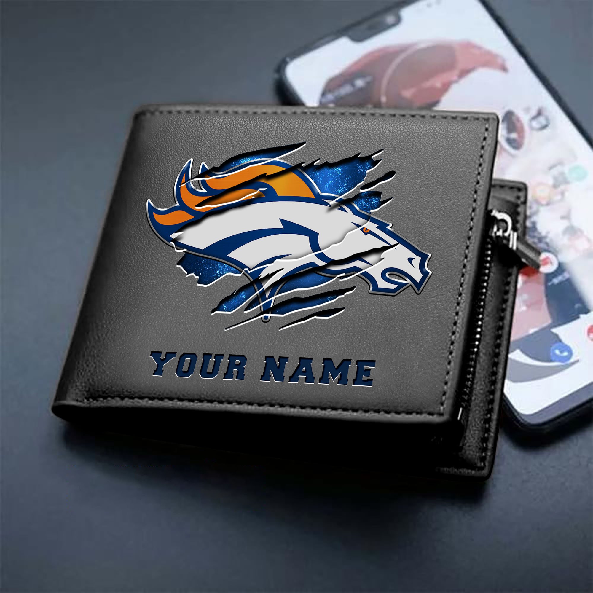 Alternative view of Denver Broncos Men Wallet Custom Your Name, Football Team Men Wallet For Fans, Gifts For Football Lovers EHIVM-07222865N