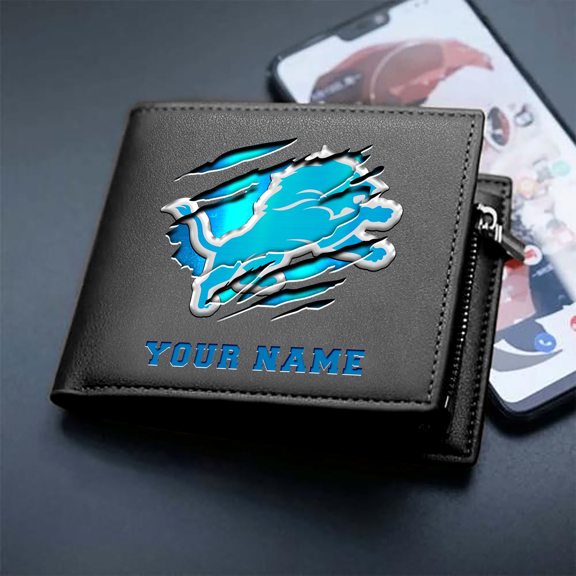 Alternative view of Detroit Lions Men Wallet Custom Your Name, Football Team Men Wallet For Fans, Gifts For Football Lovers EHIVM-07222865N