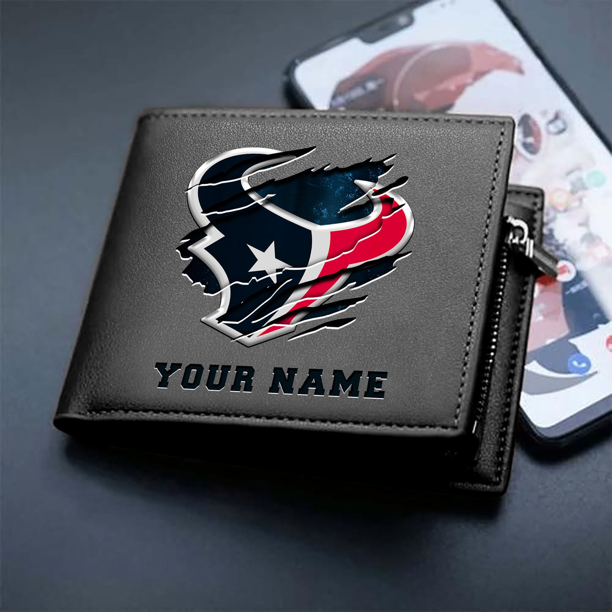 Alternative view of Houston Texans Men Wallet Custom Your Name, Football Team Men Wallet For Fans, Gifts For Football Lovers EHIVM-07222865N