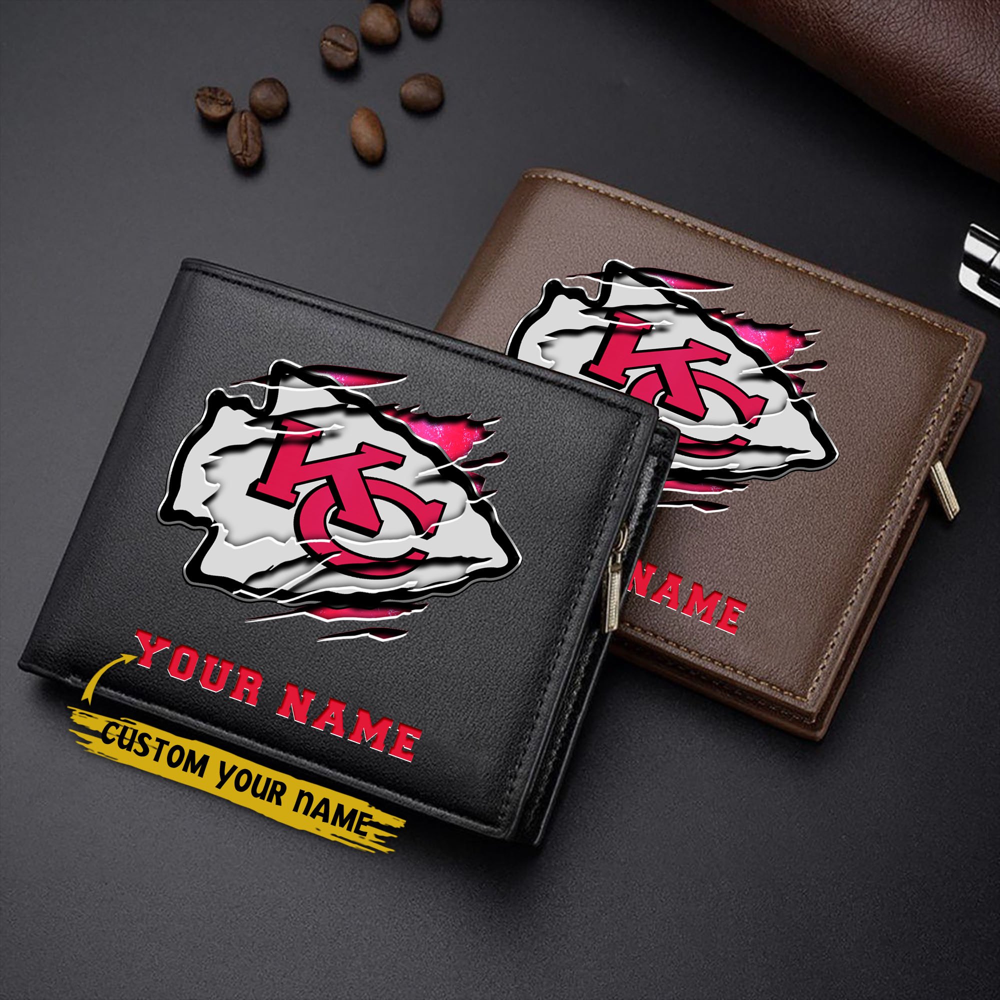 Kansas City Chiefs Men Wallet Custom Your Name, Football Team Men Wallet For Fans, Gifts For Football Lovers EHIVM-07222865N