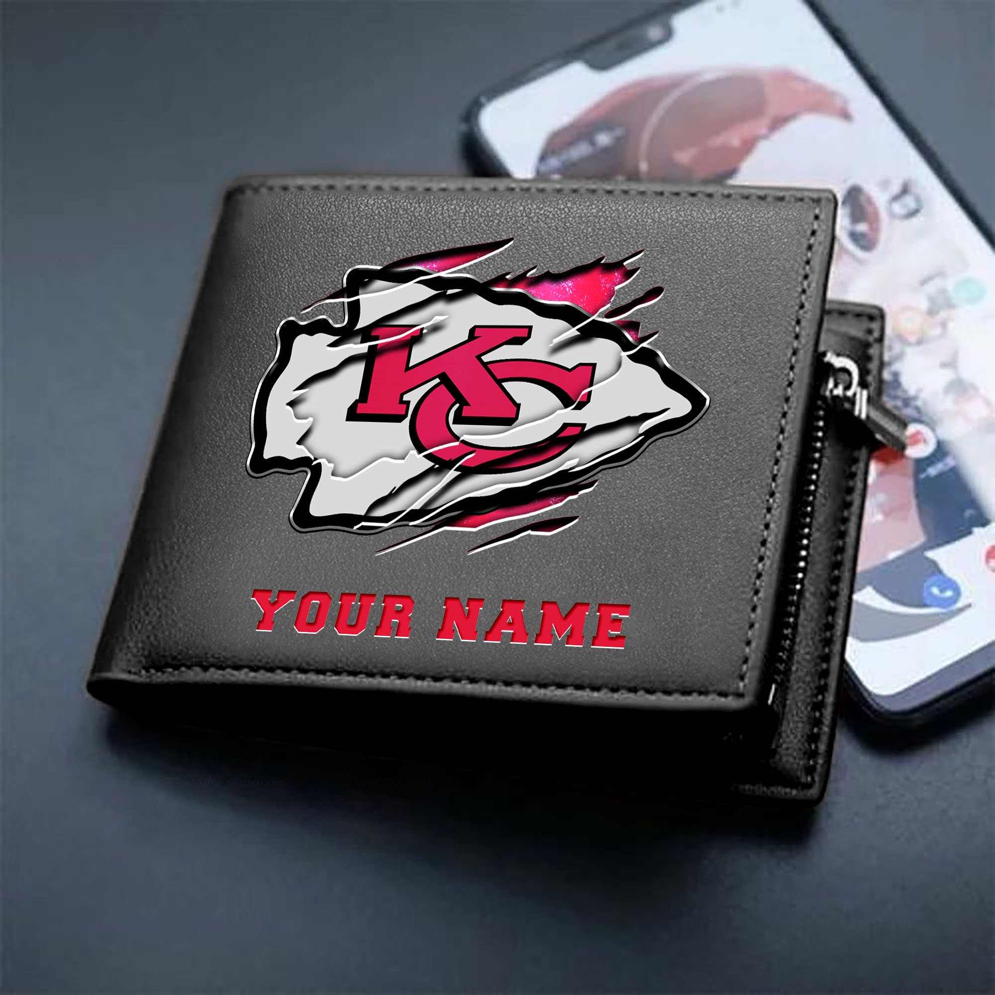 Alternative view of Kansas City Chiefs Men Wallet Custom Your Name, Football Team Men Wallet For Fans, Gifts For Football Lovers EHIVM-07222865N