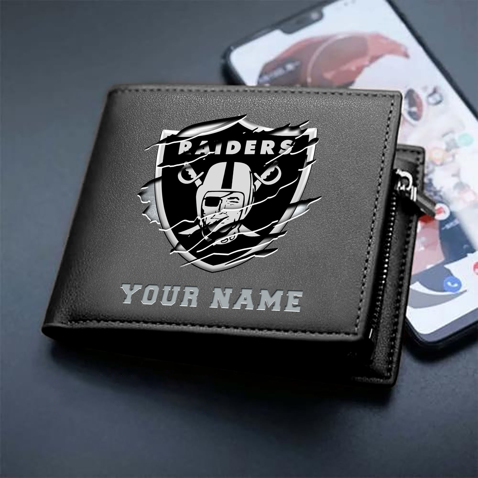Alternative view of Las Vegas Raiders Men Wallet Custom Your Name, Football Team Men Wallet For Fans, Gifts For Football Lovers EHIVM-07222865N