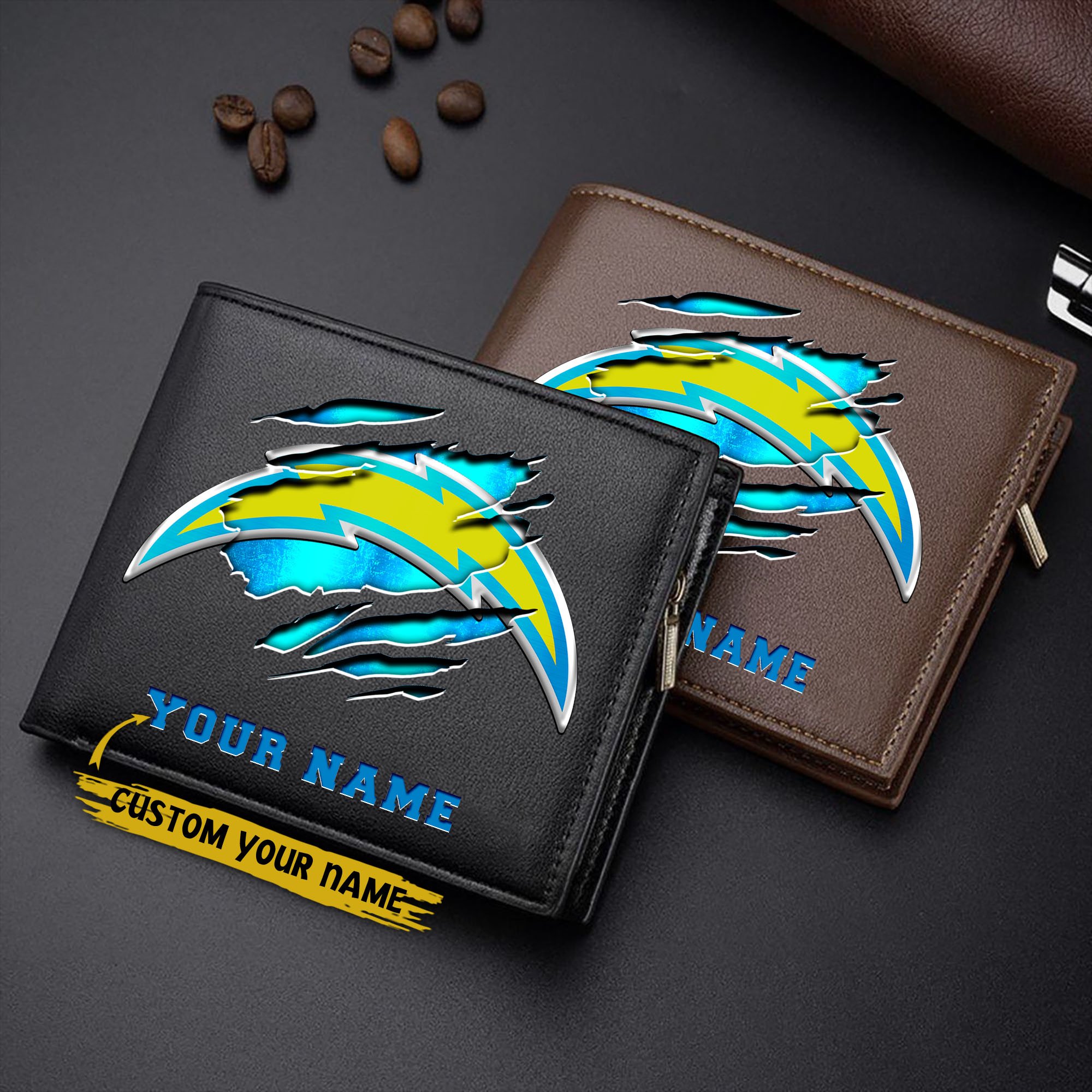 Los Angeles Chargers Men Wallet Custom Your Name, Football Team Men Wallet For Fans, Gifts For Football Lovers EHIVM-07222865N