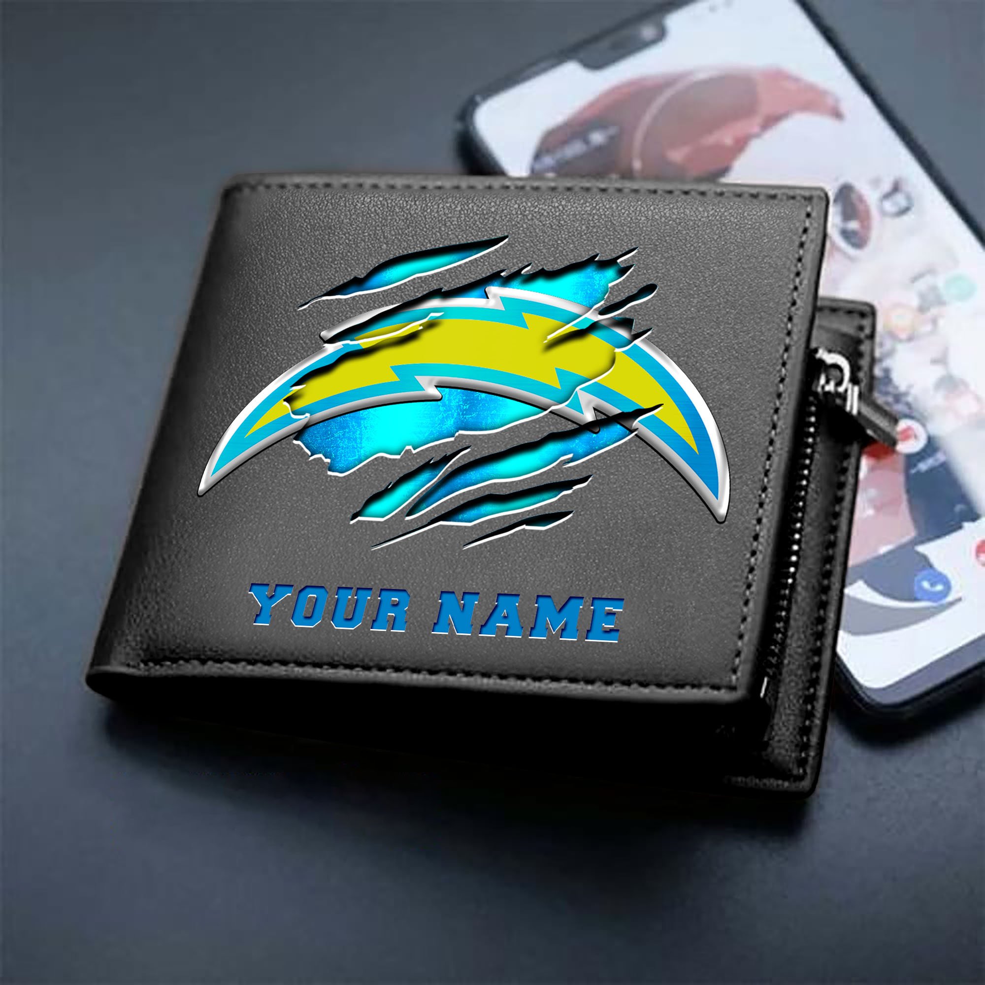 Alternative view of Los Angeles Chargers Men Wallet Custom Your Name, Football Team Men Wallet For Fans, Gifts For Football Lovers EHIVM-07222865N