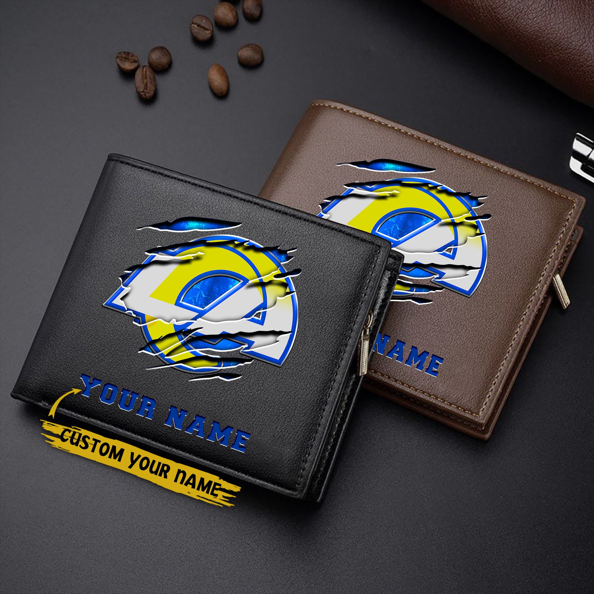 Los Angeles Rams Men Wallet Custom Your Name, Football Team Men Wallet For Fans, Gifts For Football Lovers EHIVM-07222865N