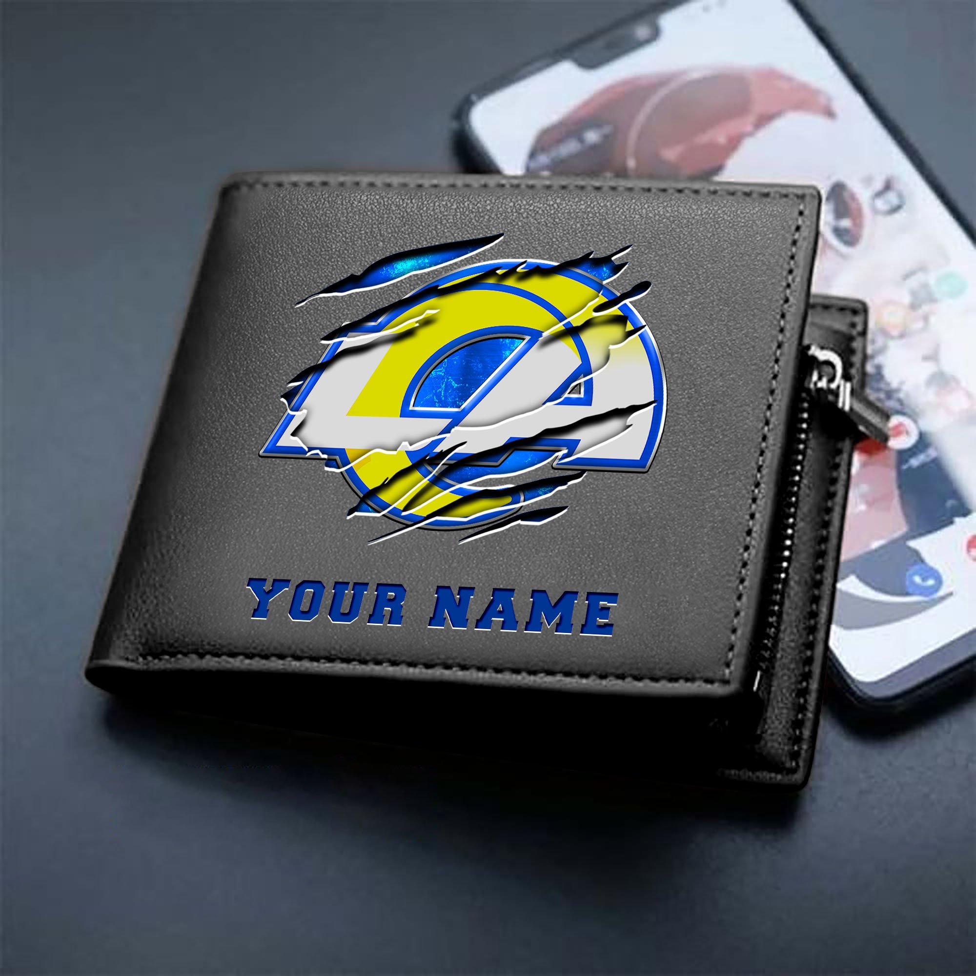 Alternative view of Los Angeles Rams Men Wallet Custom Your Name, Football Team Men Wallet For Fans, Gifts For Football Lovers EHIVM-07222865N