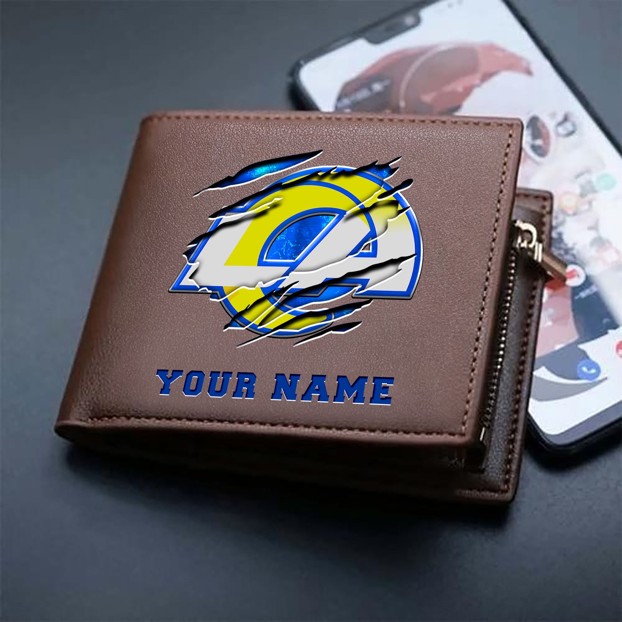 Los Angeles Rams Men Wallet Custom Your Name, Football Team Men Wallet For Fans, Gifts For Football Lovers EHIVM-07222865N - Image 3