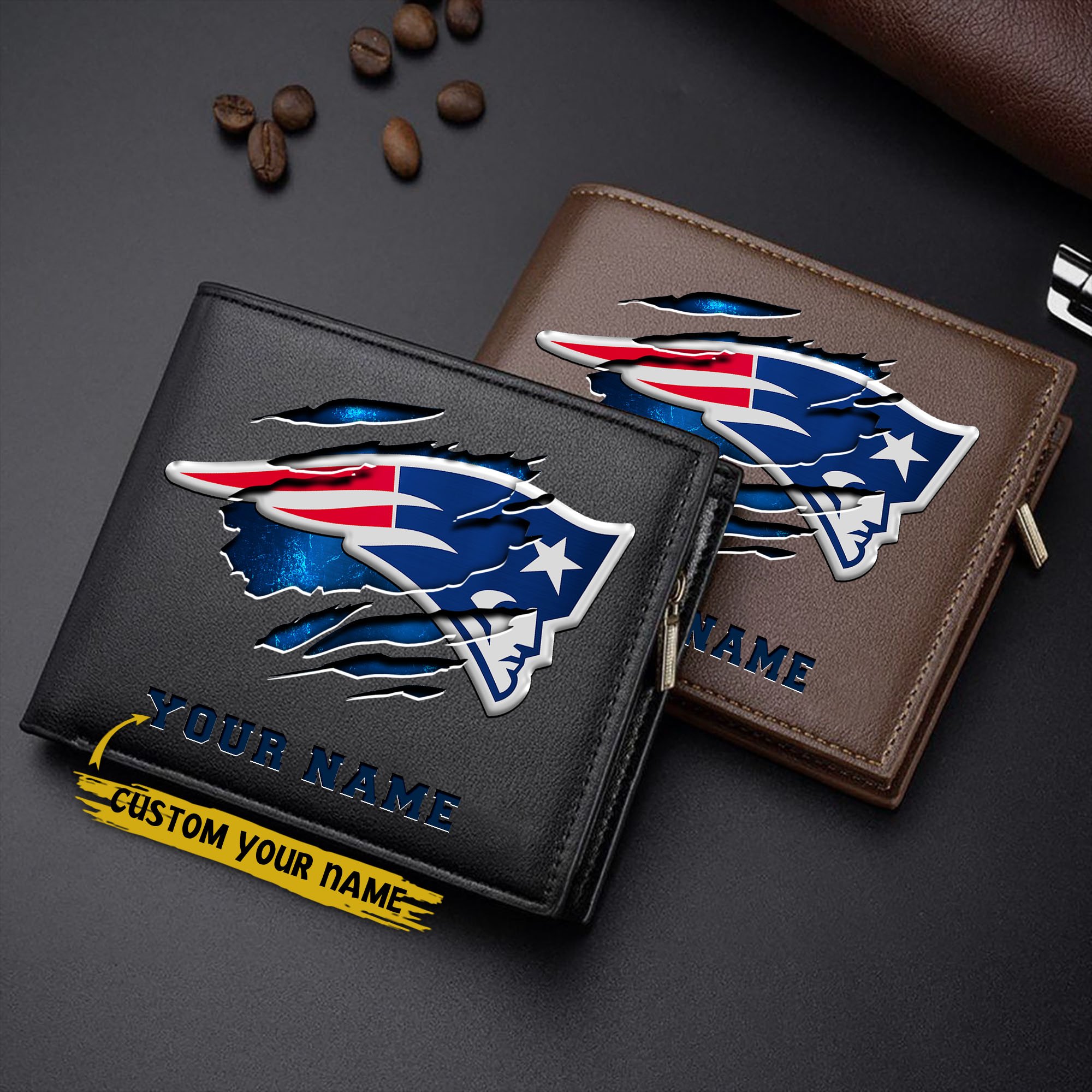 New England Patriots Men Wallet Custom Your Name, Football Team Men Wallet For Fans, Gifts For Football Lovers EHIVM-07222865N