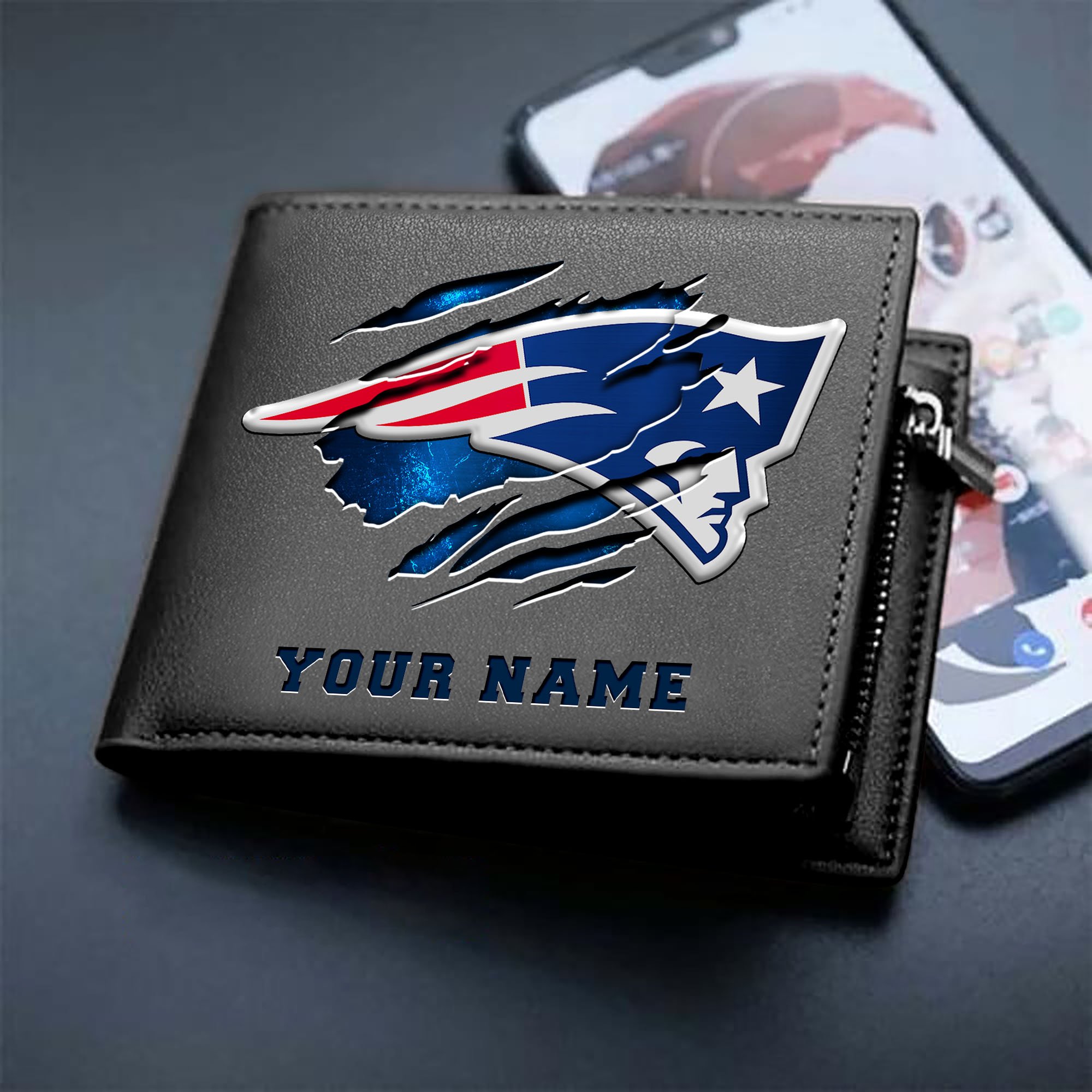 Alternative view of New England Patriots Men Wallet Custom Your Name, Football Team Men Wallet For Fans, Gifts For Football Lovers EHIVM-07222865N