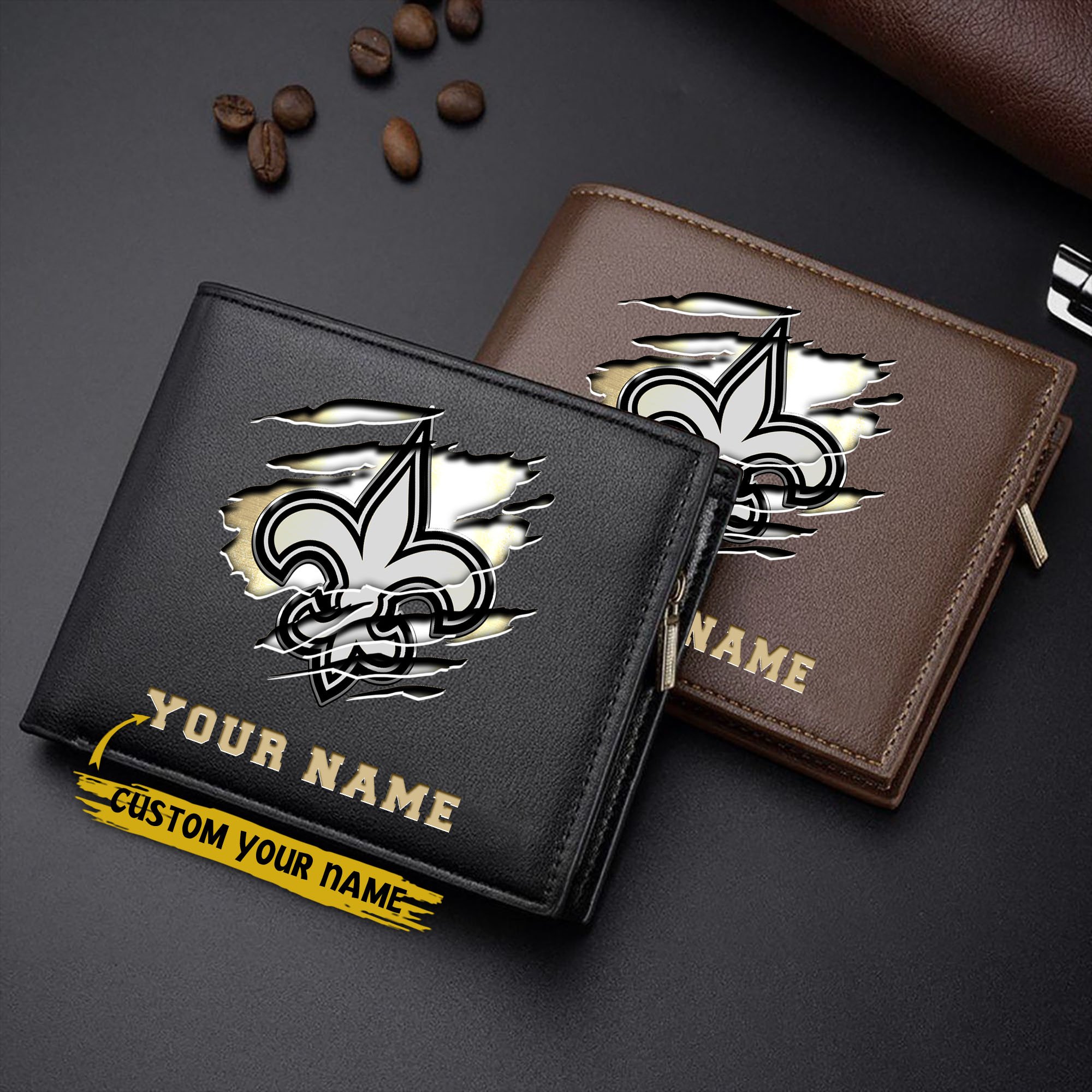 New Orleans Saints Men Wallet Custom Your Name, Football Team Men Wallet For Fans, Gifts For Football Lovers EHIVM-07222865N