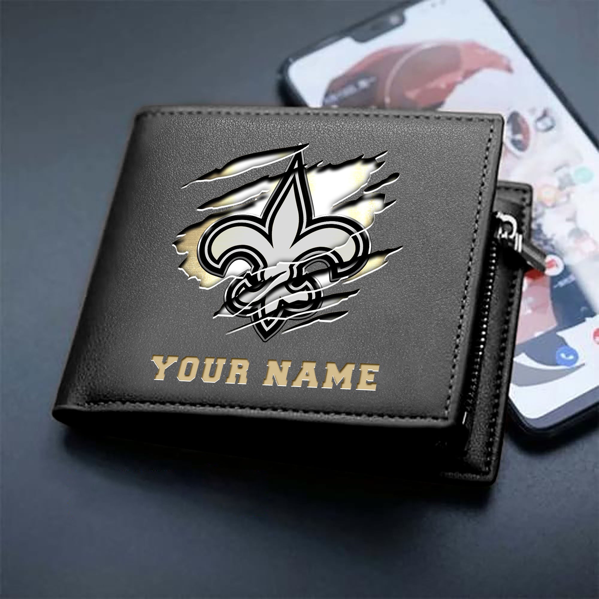 Alternative view of New Orleans Saints Men Wallet Custom Your Name, Football Team Men Wallet For Fans, Gifts For Football Lovers EHIVM-07222865N