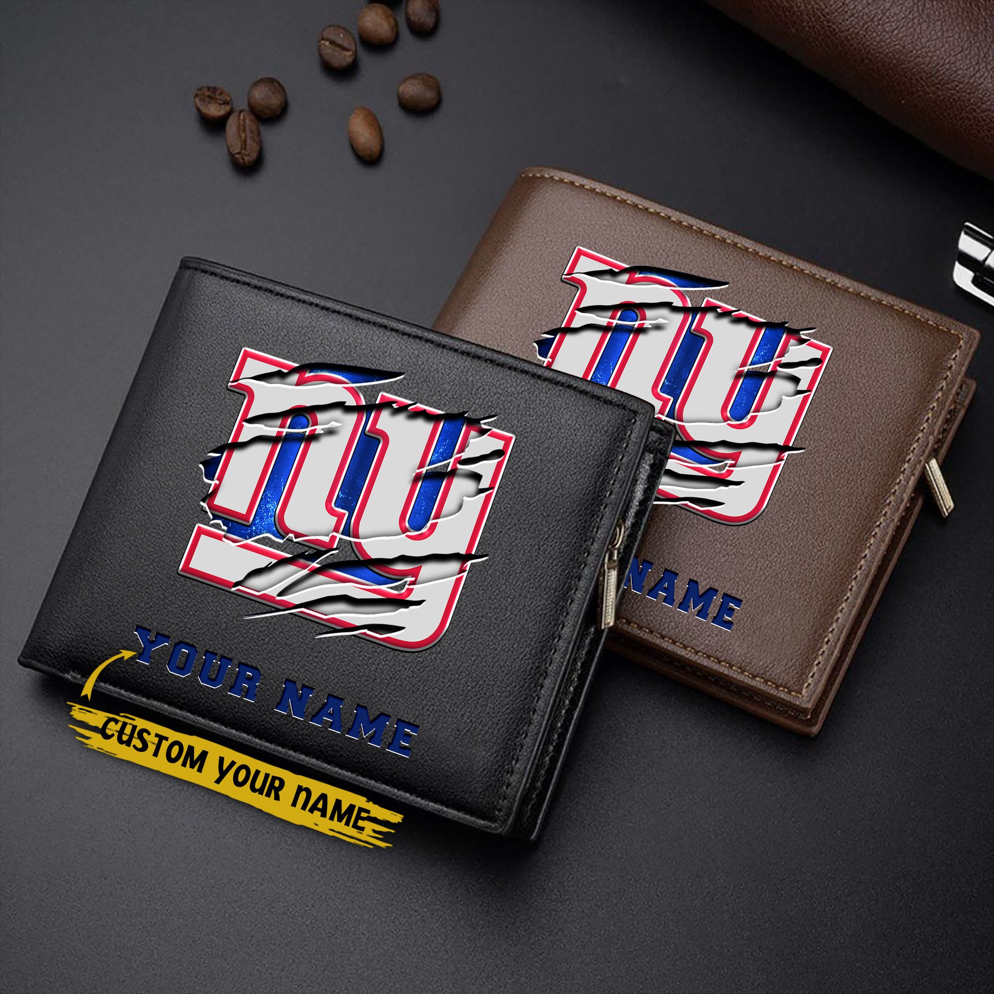 New York Giants Men Wallet Custom Your Name, Football Team Men Wallet For Fans, Gifts For Football Lovers EHIVM-07222865N