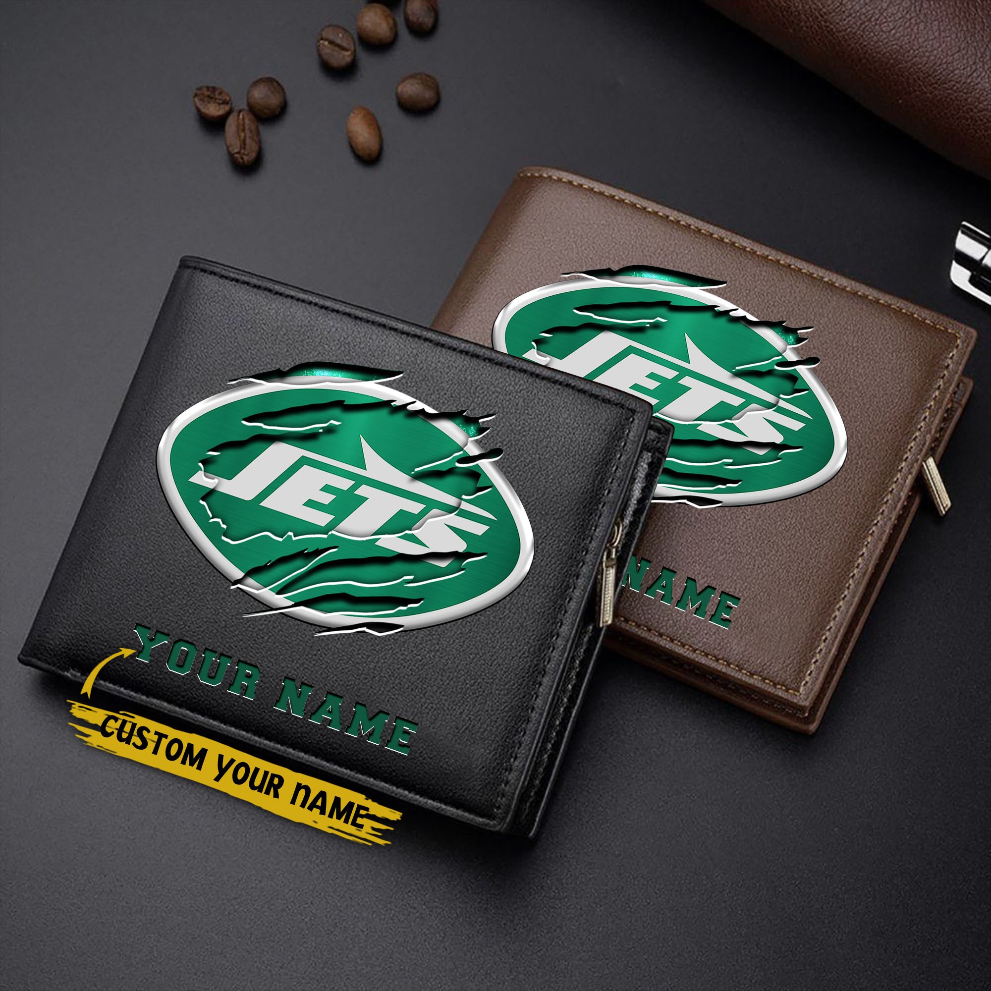 New York Jets Men Wallet Custom Your Name, Football Team Men Wallet For Fans, Gifts For Football Lovers EHIVM-07222865N