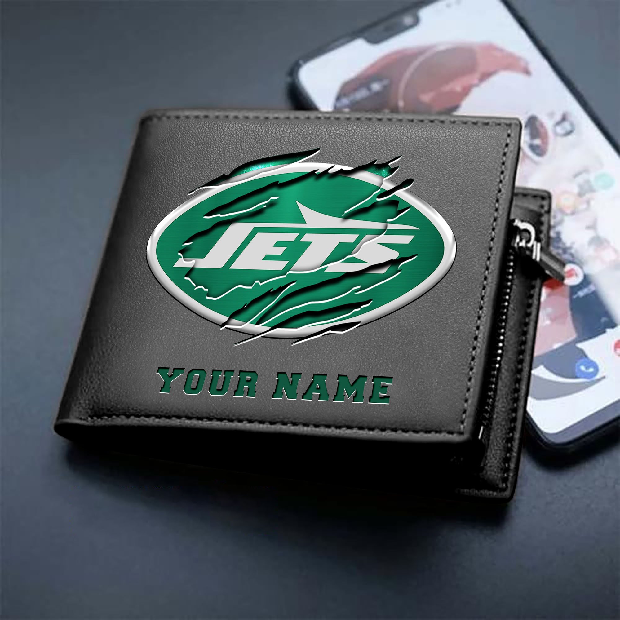 Alternative view of New York Jets Men Wallet Custom Your Name, Football Team Men Wallet For Fans, Gifts For Football Lovers EHIVM-07222865N