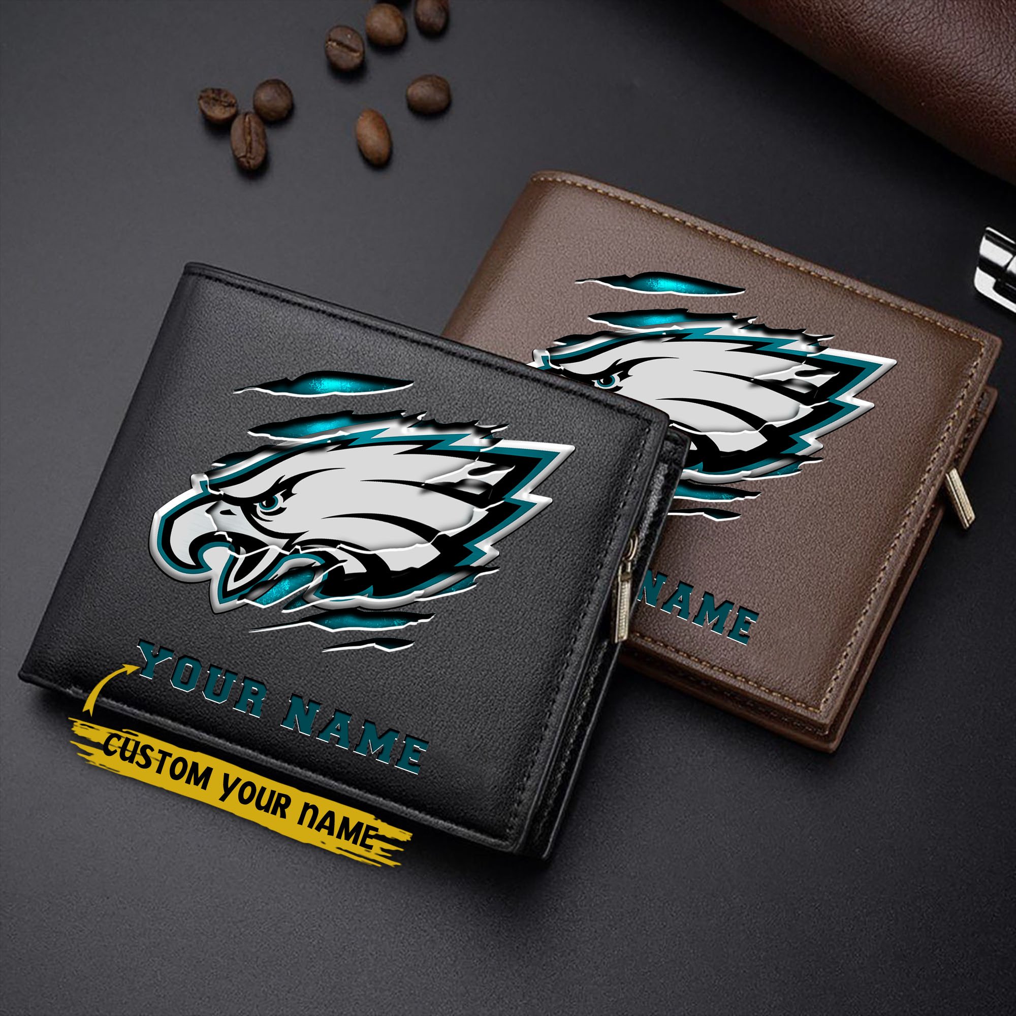 Philadelphia Eagles Men Wallet Custom Your Name, Football Team Men Wallet For Fans, Gifts For Football Lovers EHIVM-07222865N