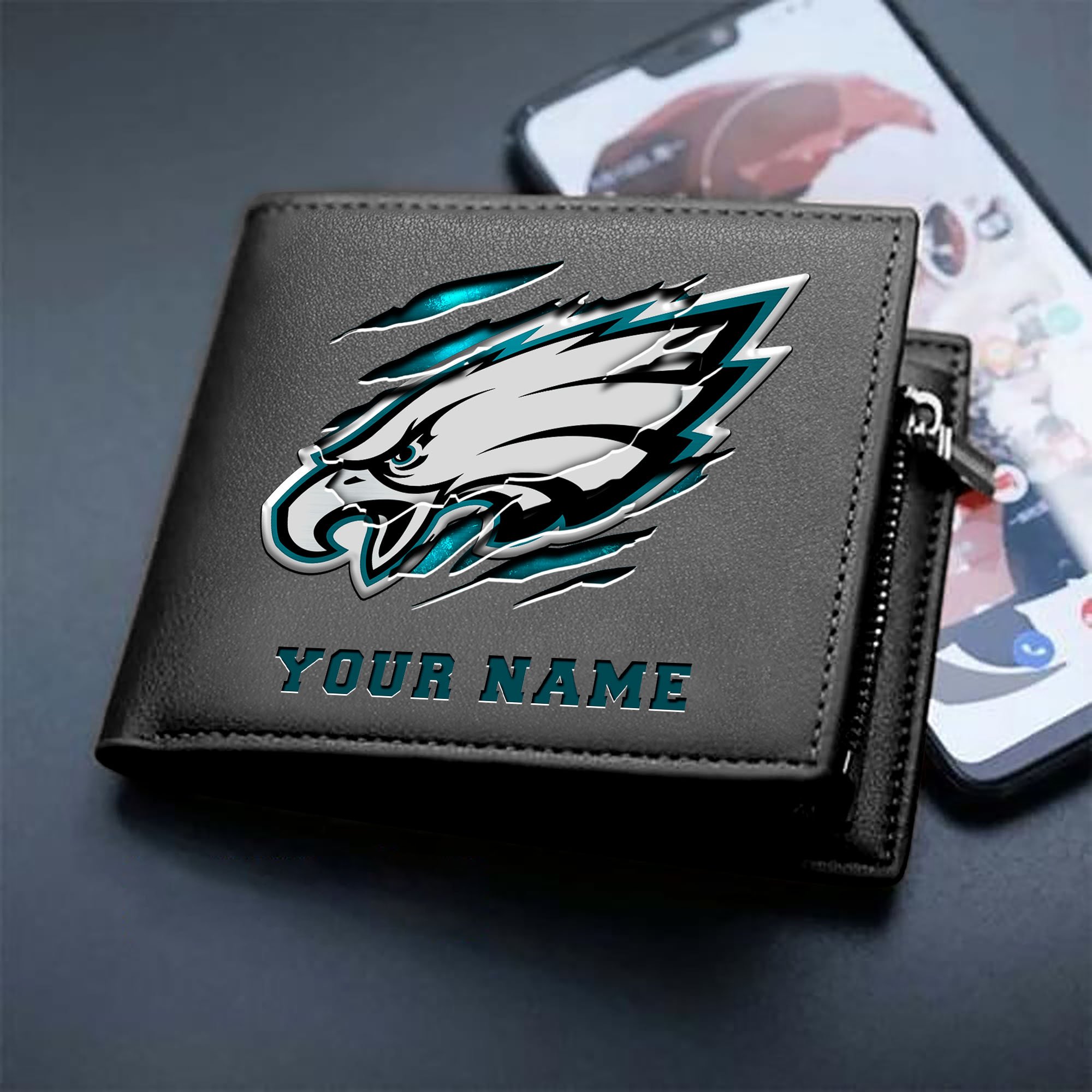 Alternative view of Philadelphia Eagles Men Wallet Custom Your Name, Football Team Men Wallet For Fans, Gifts For Football Lovers EHIVM-07222865N