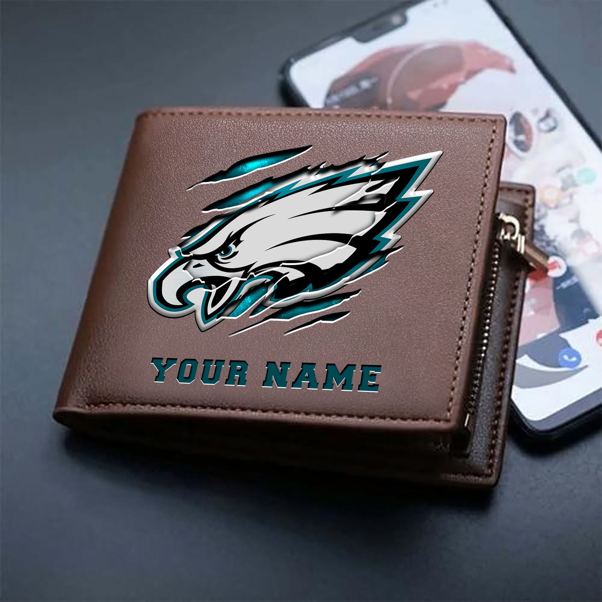 Philadelphia Eagles Men Wallet Custom Your Name, Football Team Men Wallet For Fans, Gifts For Football Lovers EHIVM-07222865N - Image 3