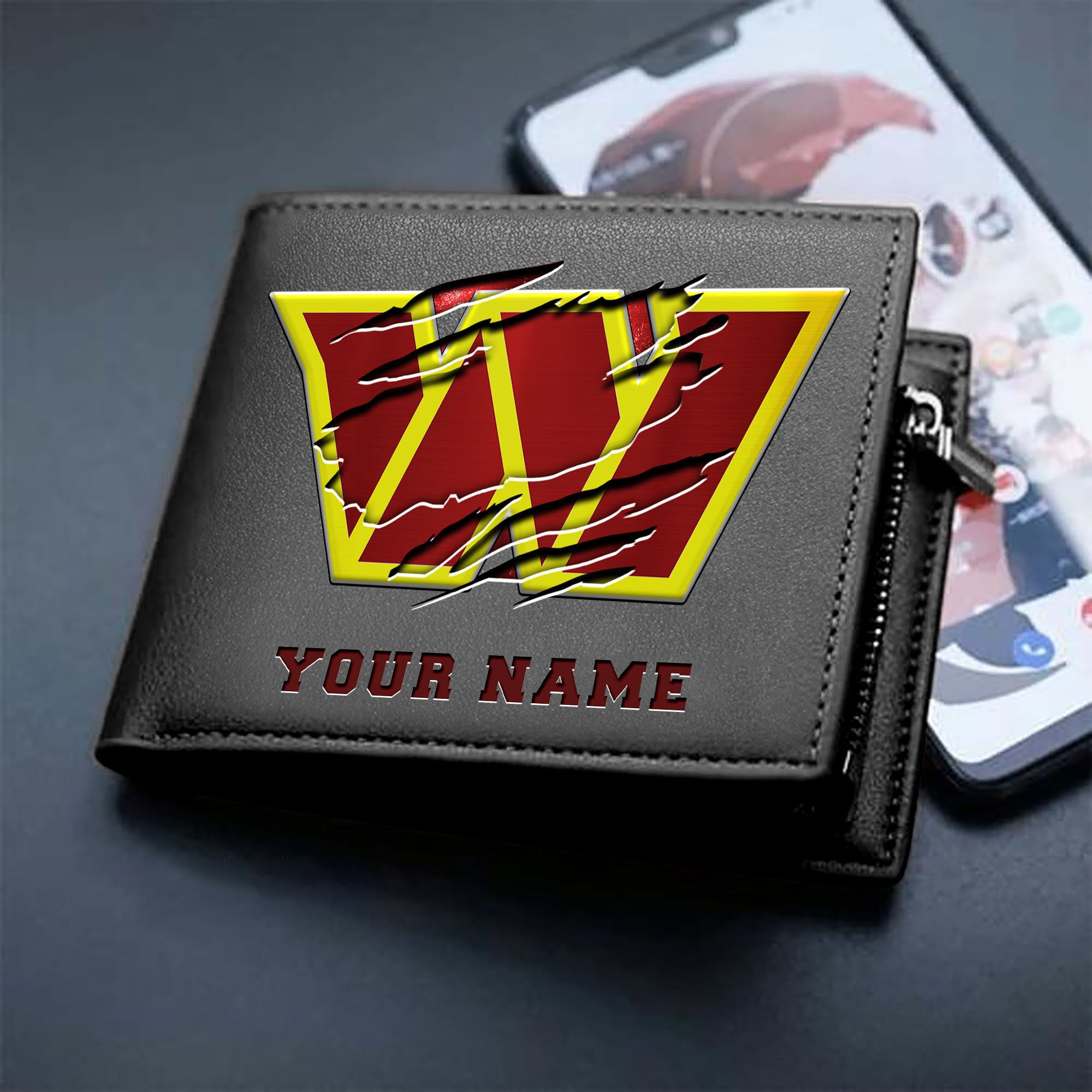 Alternative view of Washington Commanders Men Wallet Custom Your Name, Football Team Men Wallet For Fans, Gifts For Football Lovers EHIVM-07222865N