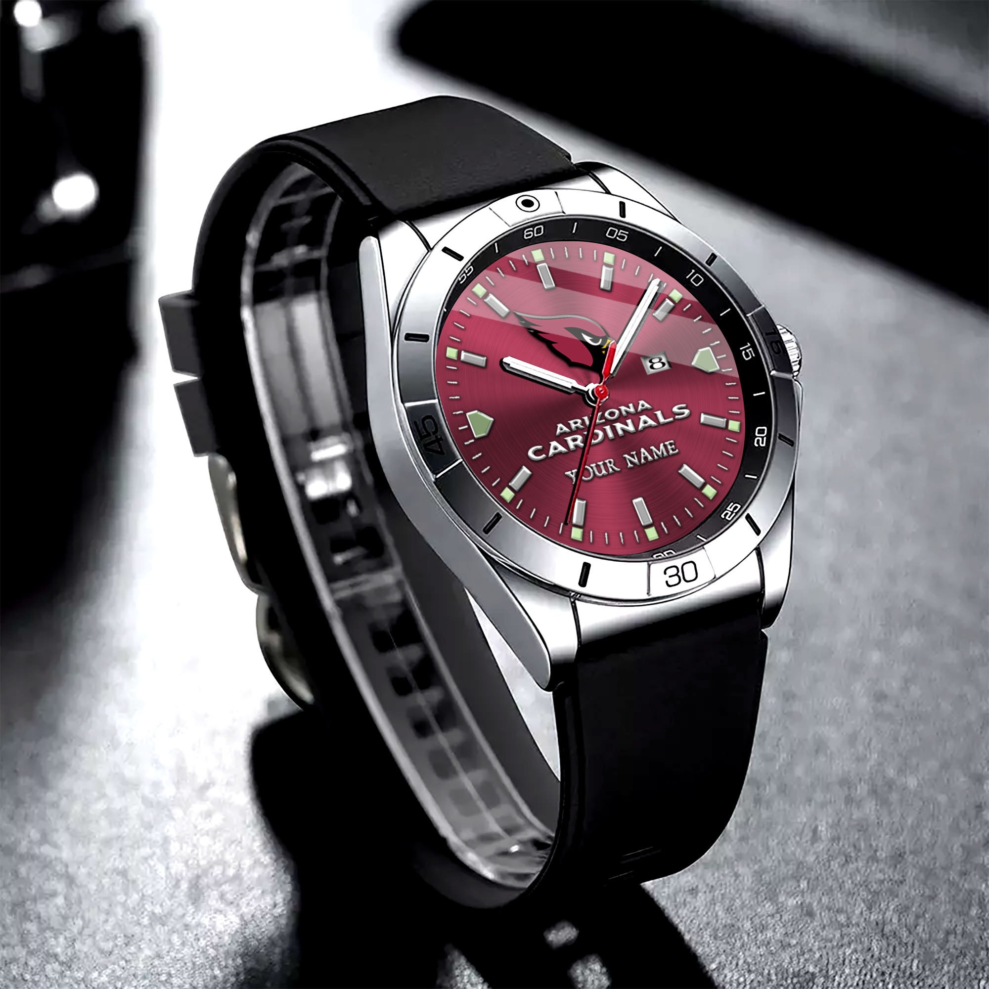 Arizona Cardinals Stainless Steel Quartz Watch Custom Your Name Versions 2025, Gifts For Fan EHIVM-05172275N