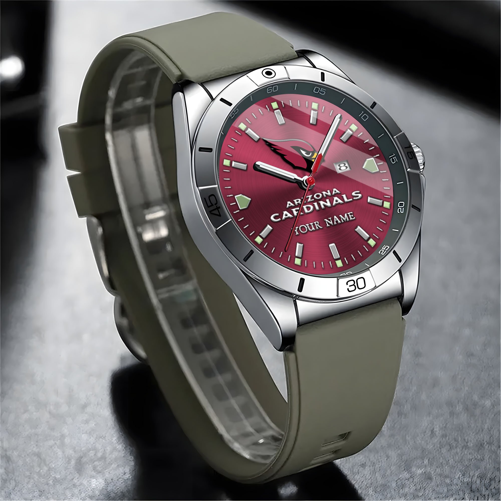 Alternative view of Arizona Cardinals Stainless Steel Quartz Watch Custom Your Name Versions 2025, Gifts For Fan EHIVM-05172275N