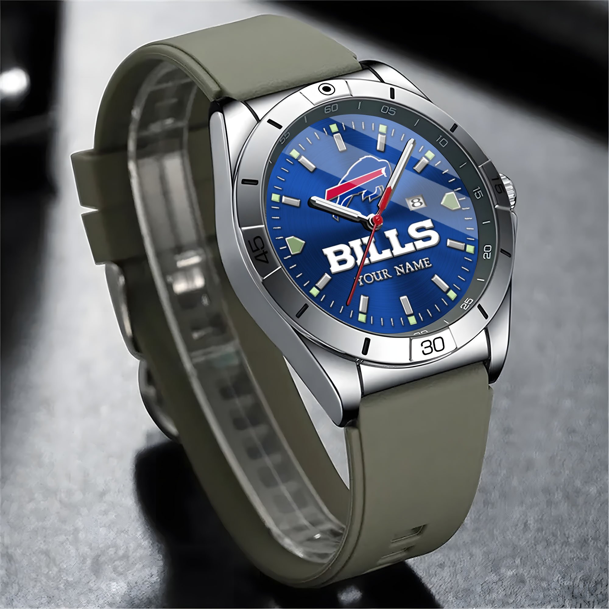 Alternative view of Buffalo Bills Stainless Steel Quartz Watch Custom Your Name Versions 2025, Gifts For Fan EHIVM-05172275N