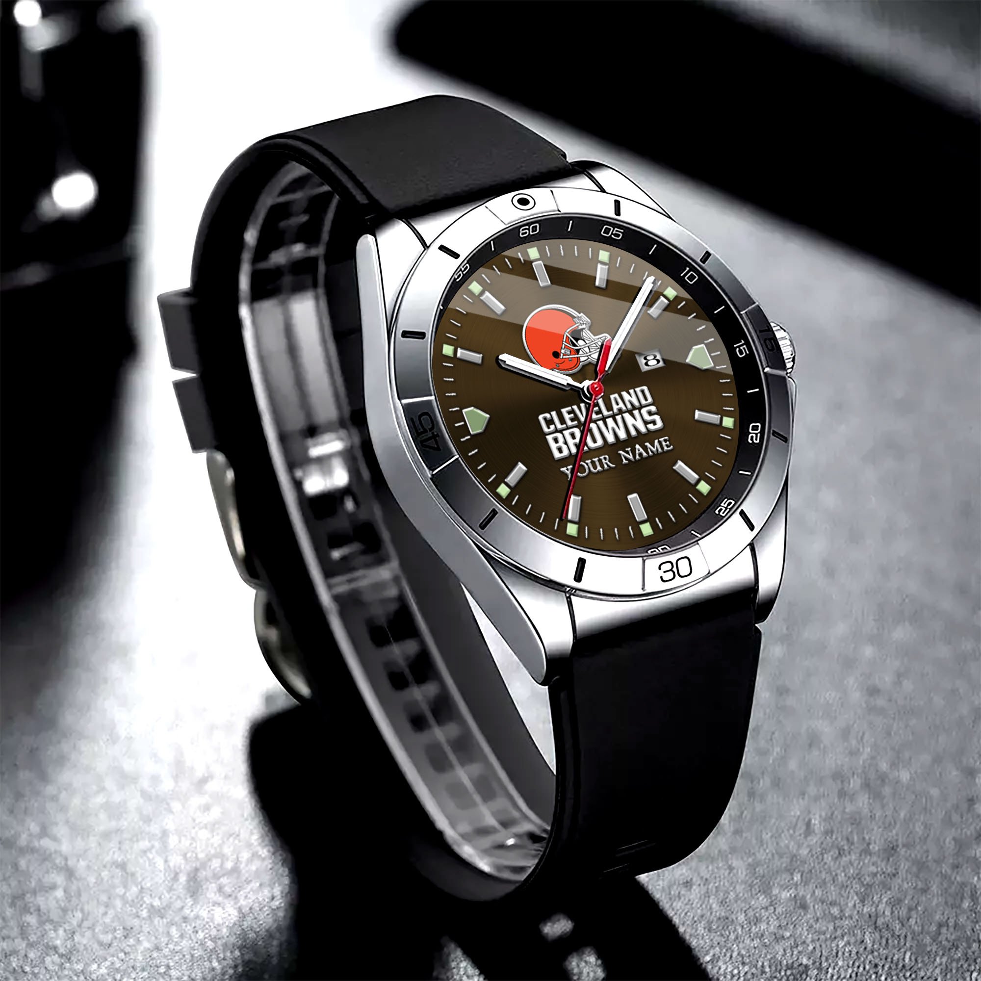 Cleveland Browns Stainless Steel Quartz Watch Custom Your Name Versions 2025, Gifts For Fan EHIVM-05172275N
