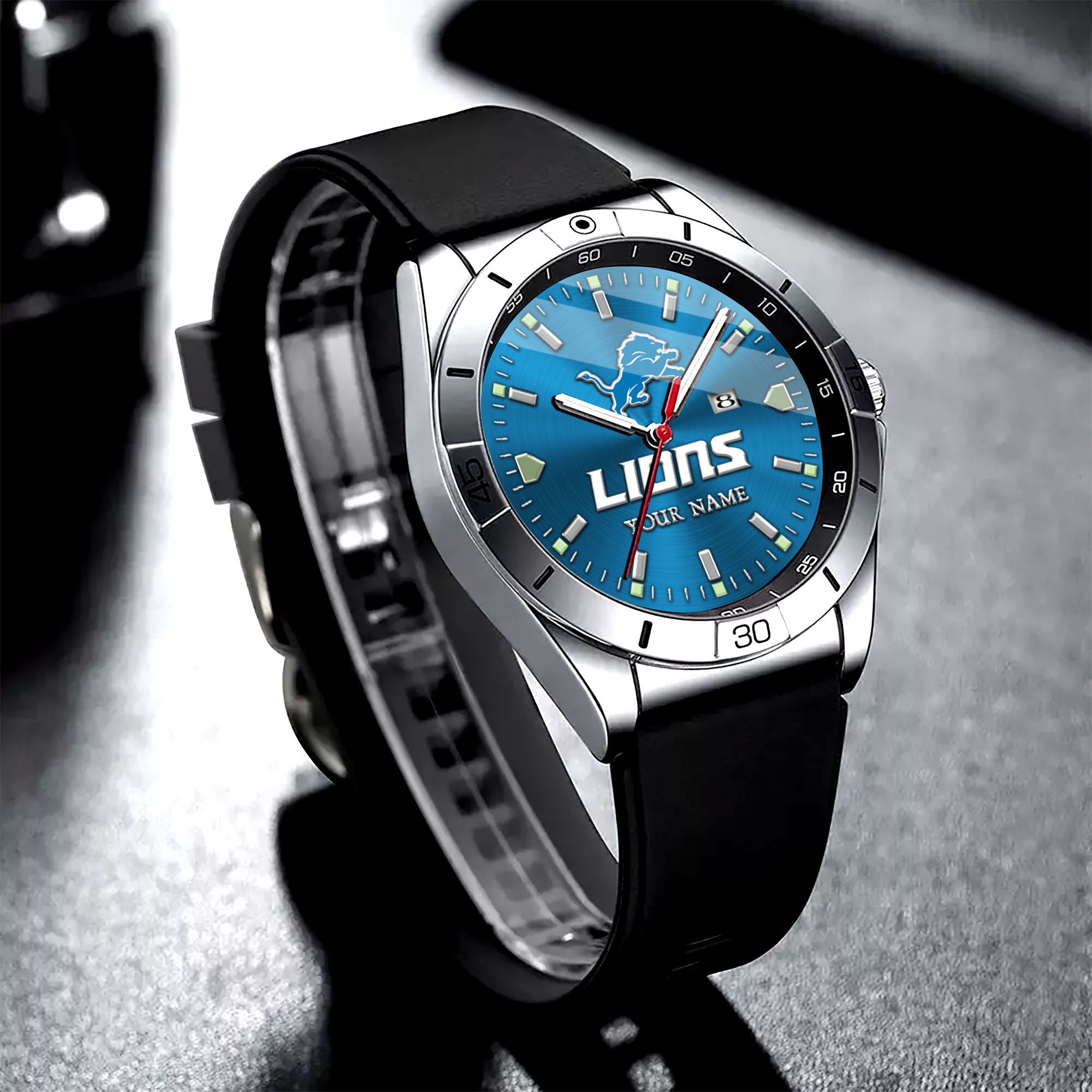 Detroit Lions Stainless Steel Quartz Watch Custom Your Name Versions 2025, Gifts For Fan EHIVM-05172275N