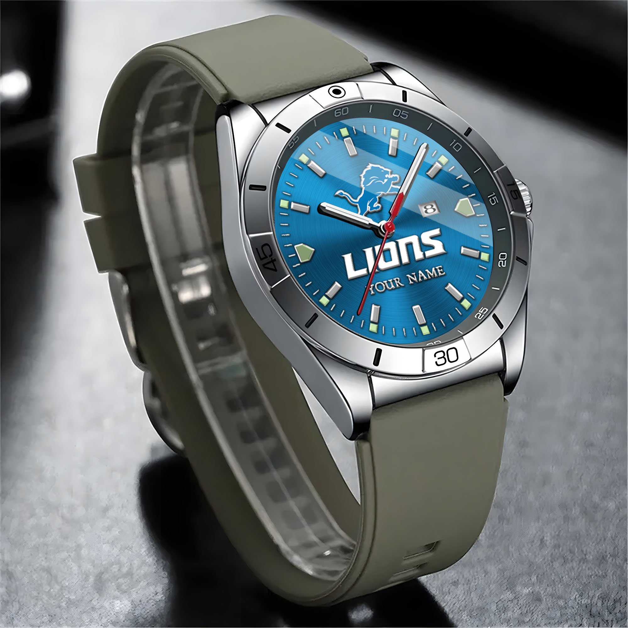Alternative view of Detroit Lions Stainless Steel Quartz Watch Custom Your Name Versions 2025, Gifts For Fan EHIVM-05172275N