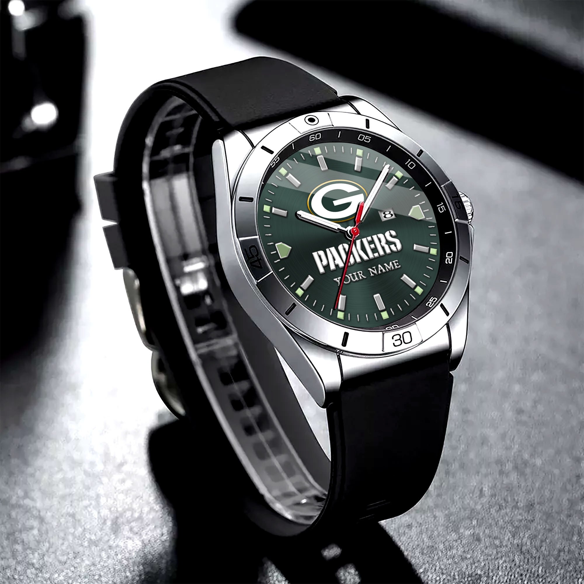 Green Bay Packers Stainless Steel Quartz Watch Custom Your Name Versions 2025, Gifts For Fan EHIVM-05172275N