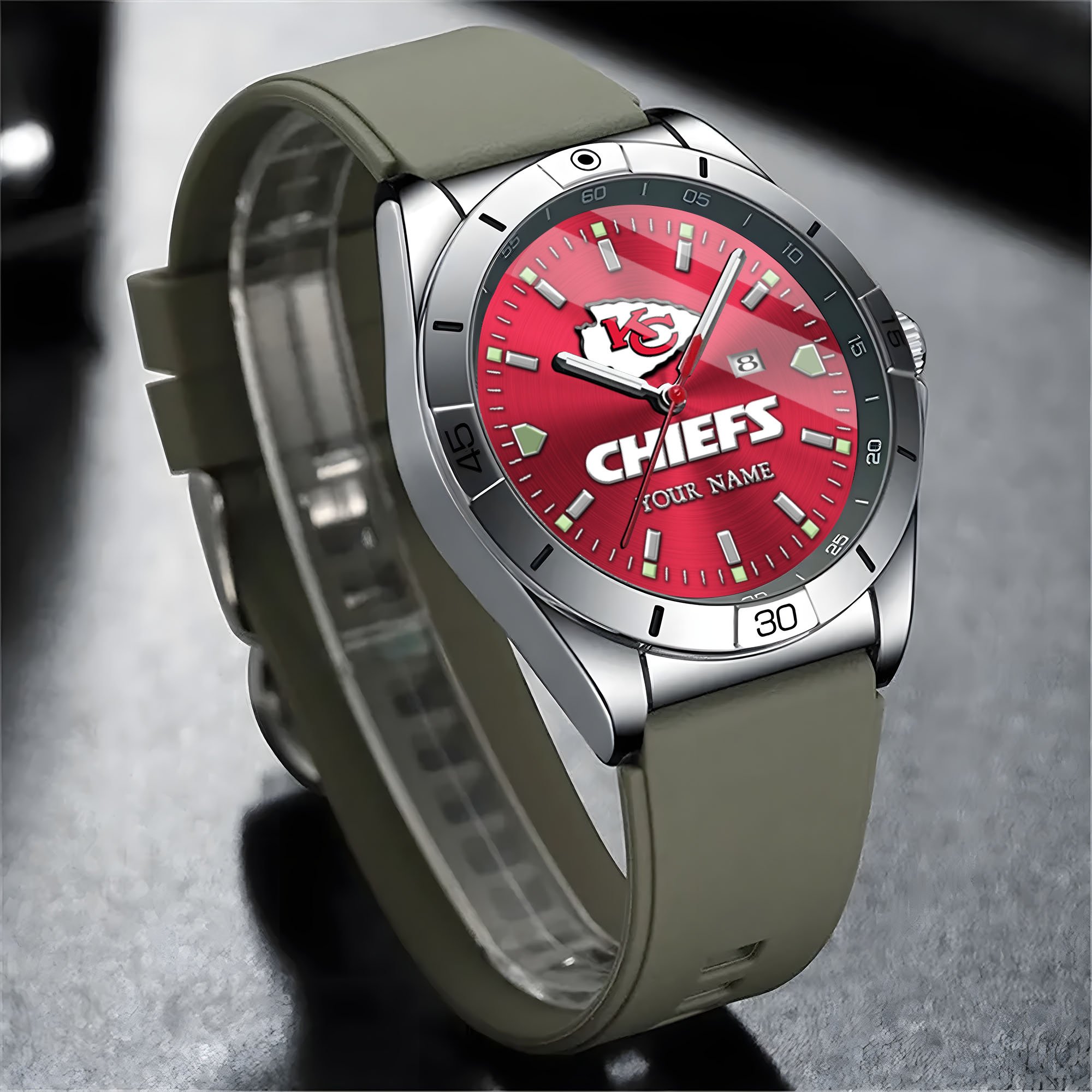 Alternative view of Kansas City Chiefs Stainless Steel Quartz Watch Custom Your Name Versions 2025, Gifts For Fan EHIVM-05172275N