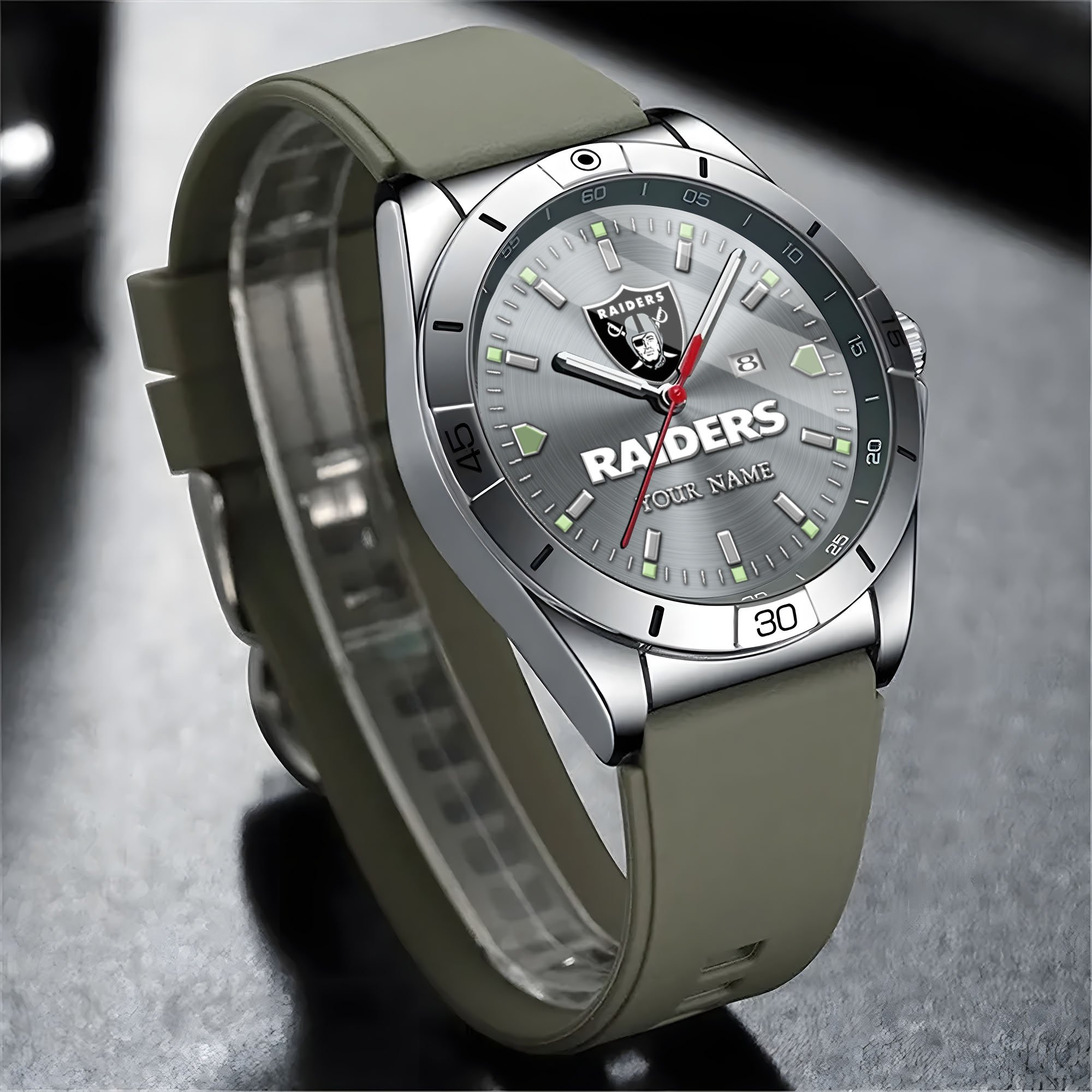 Alternative view of Las Vegas Raiders Stainless Steel Quartz Watch Custom Your Name Versions 2025, Gifts For Fan EHIVM-05172275N