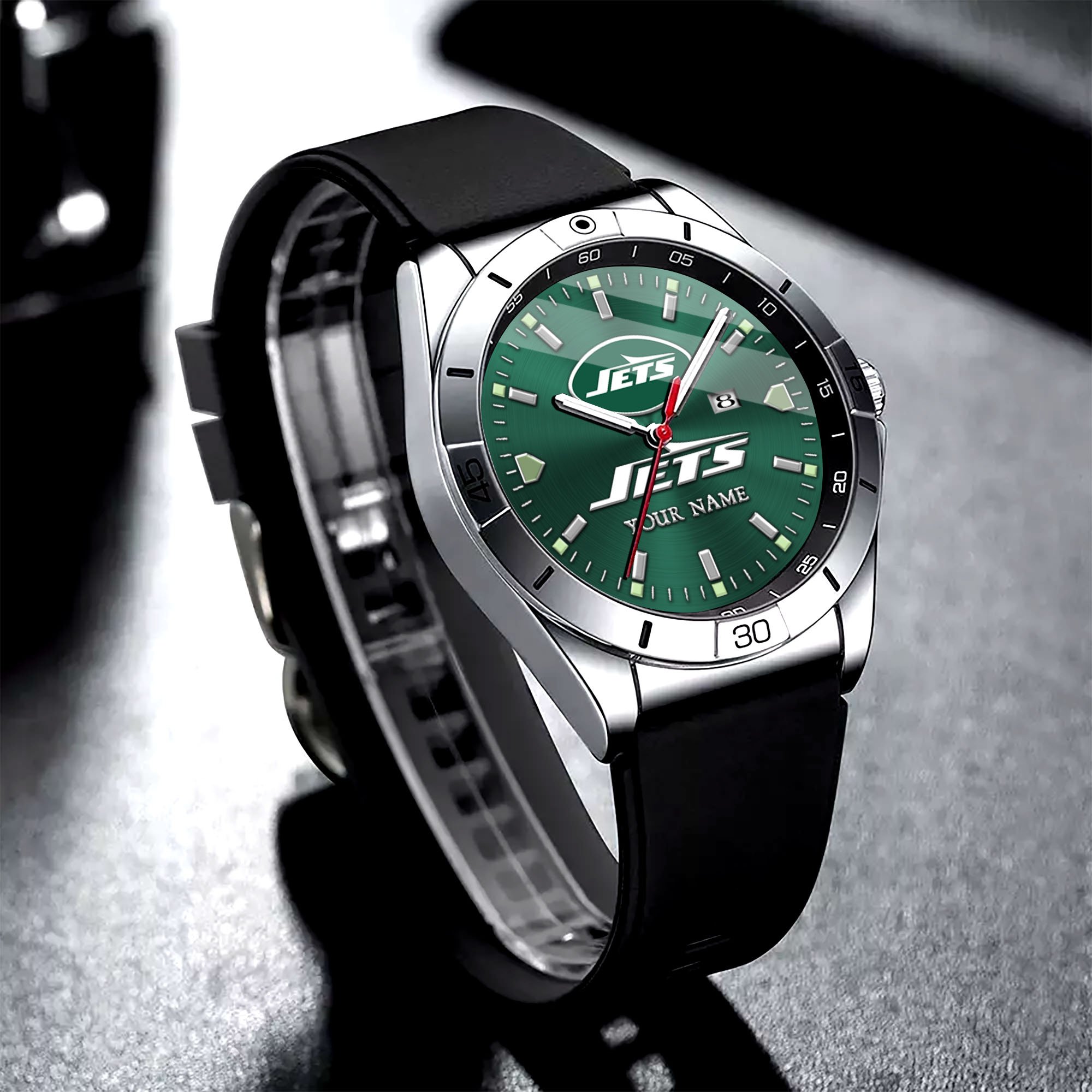 New York Jets Stainless Steel Quartz Watch Custom Your Name Versions 2025, Gifts For Fan EHIVM-05172275N
