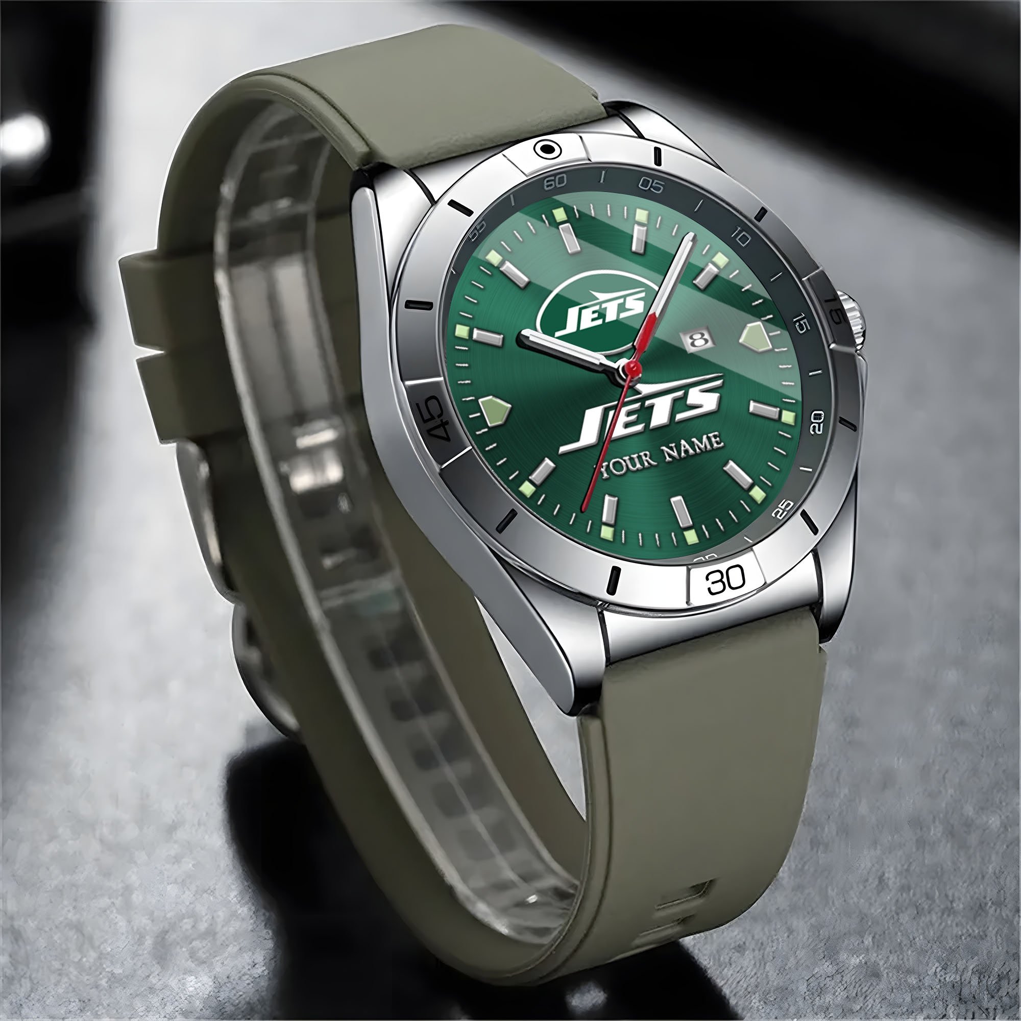 Alternative view of New York Jets Stainless Steel Quartz Watch Custom Your Name Versions 2025, Gifts For Fan EHIVM-05172275N
