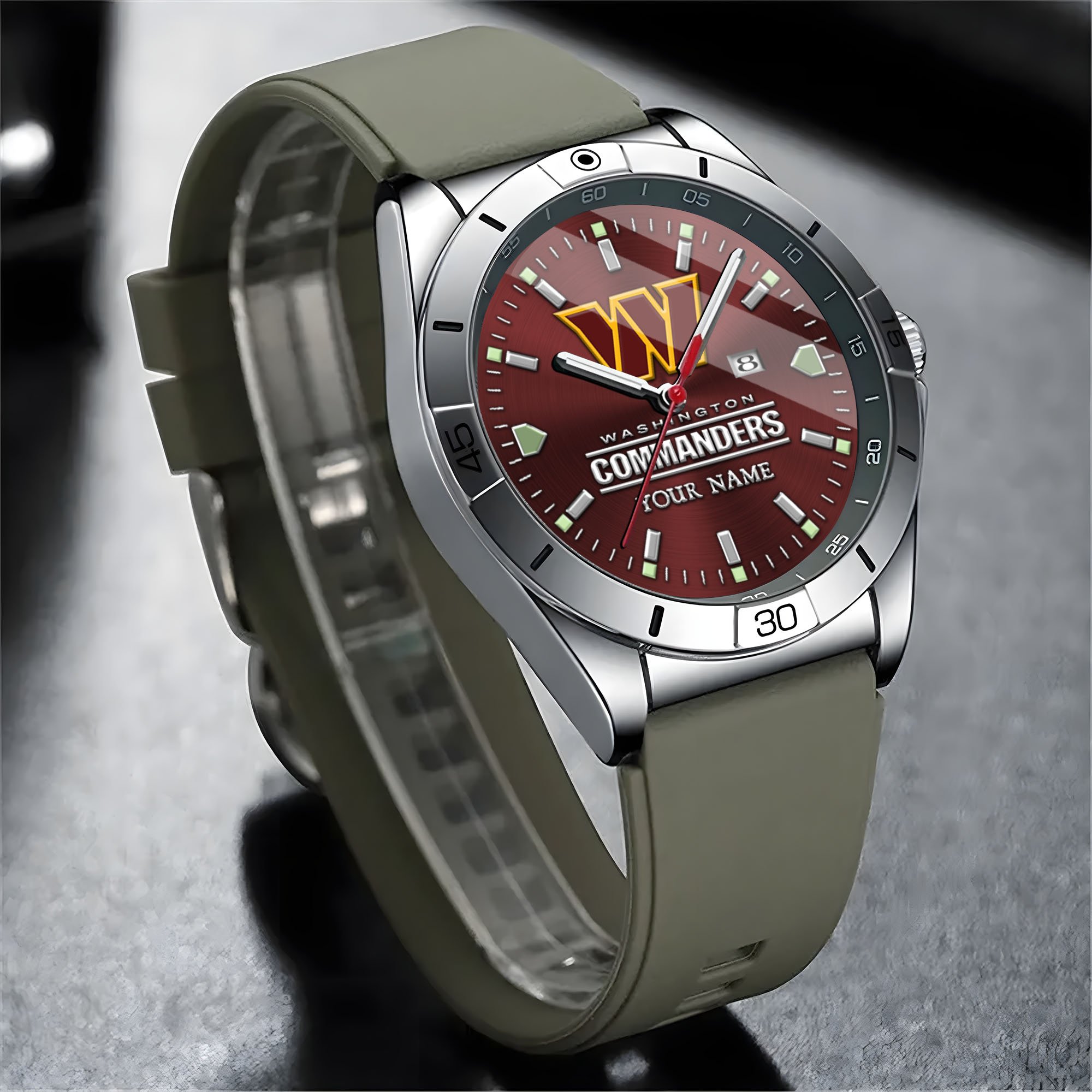 Alternative view of Washington Commanders Stainless Steel Quartz Watch Custom Your Name Versions 2025, Gifts For Fan EHIVM-05172275N