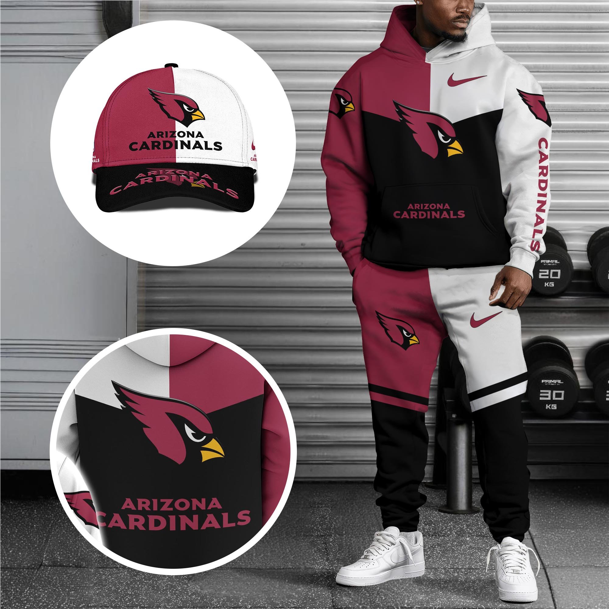 Alternative view of Arizona Cardinals Combo Hoodie , Sweatpants And Cap, Sport Team Hoodie, Sport Gift For Fans ETRG-07302946