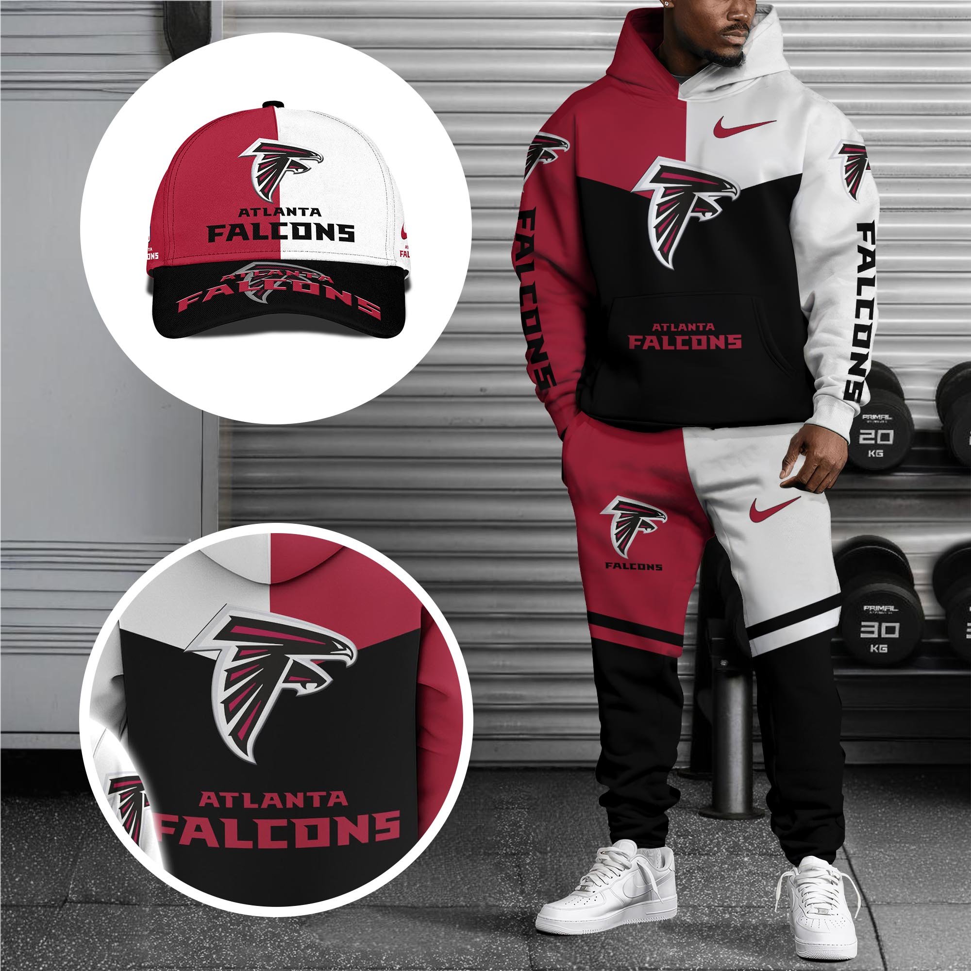 Alternative view of Atlanta Falcons Combo Hoodie , Sweatpants And Cap, Sport Team Hoodie, Sport Gift For Fans ETRG-07302946