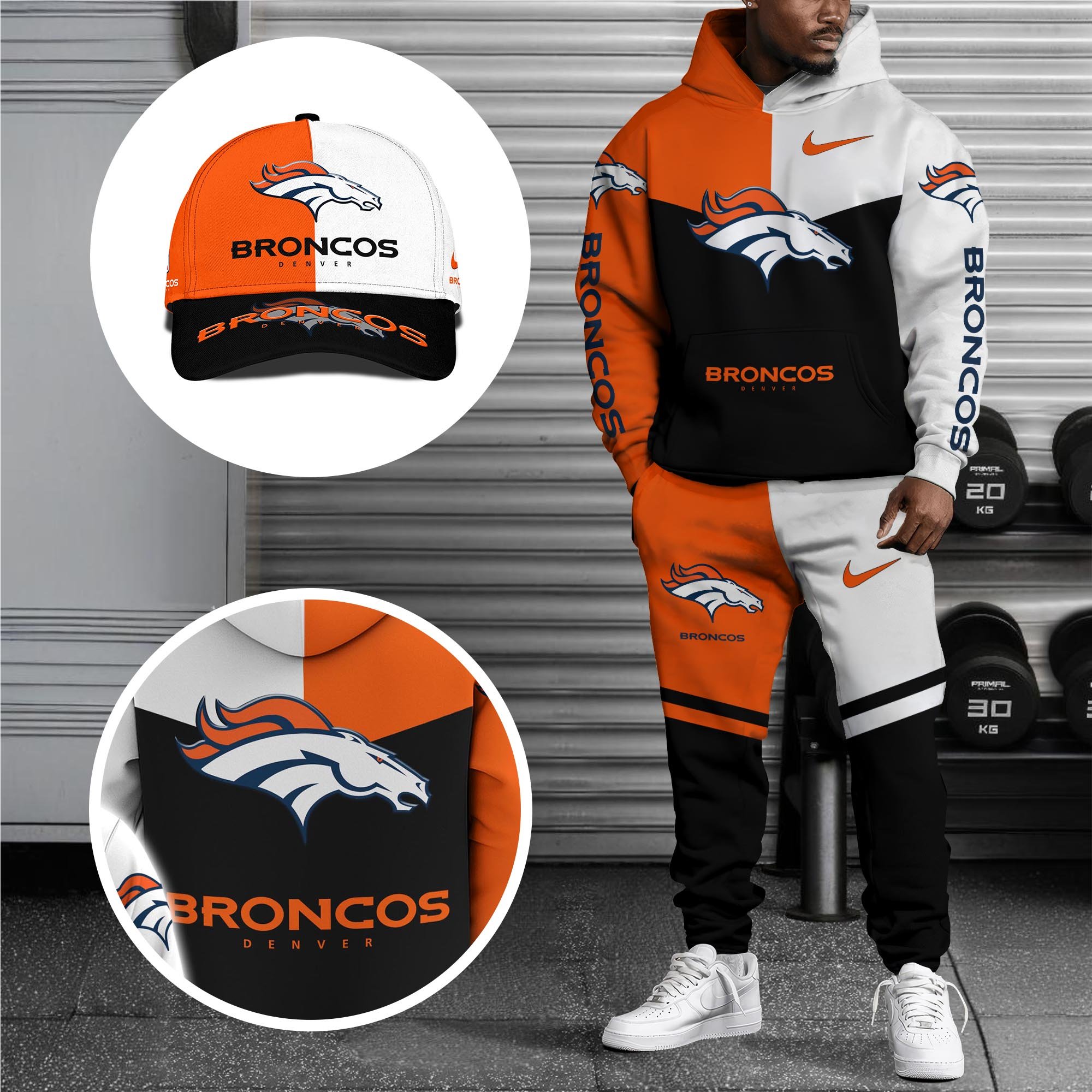 Alternative view of Denver Broncos Combo Hoodie , Sweatpants And Cap, Sport Team Hoodie, Sport Gift For Fans ETRG-07302946