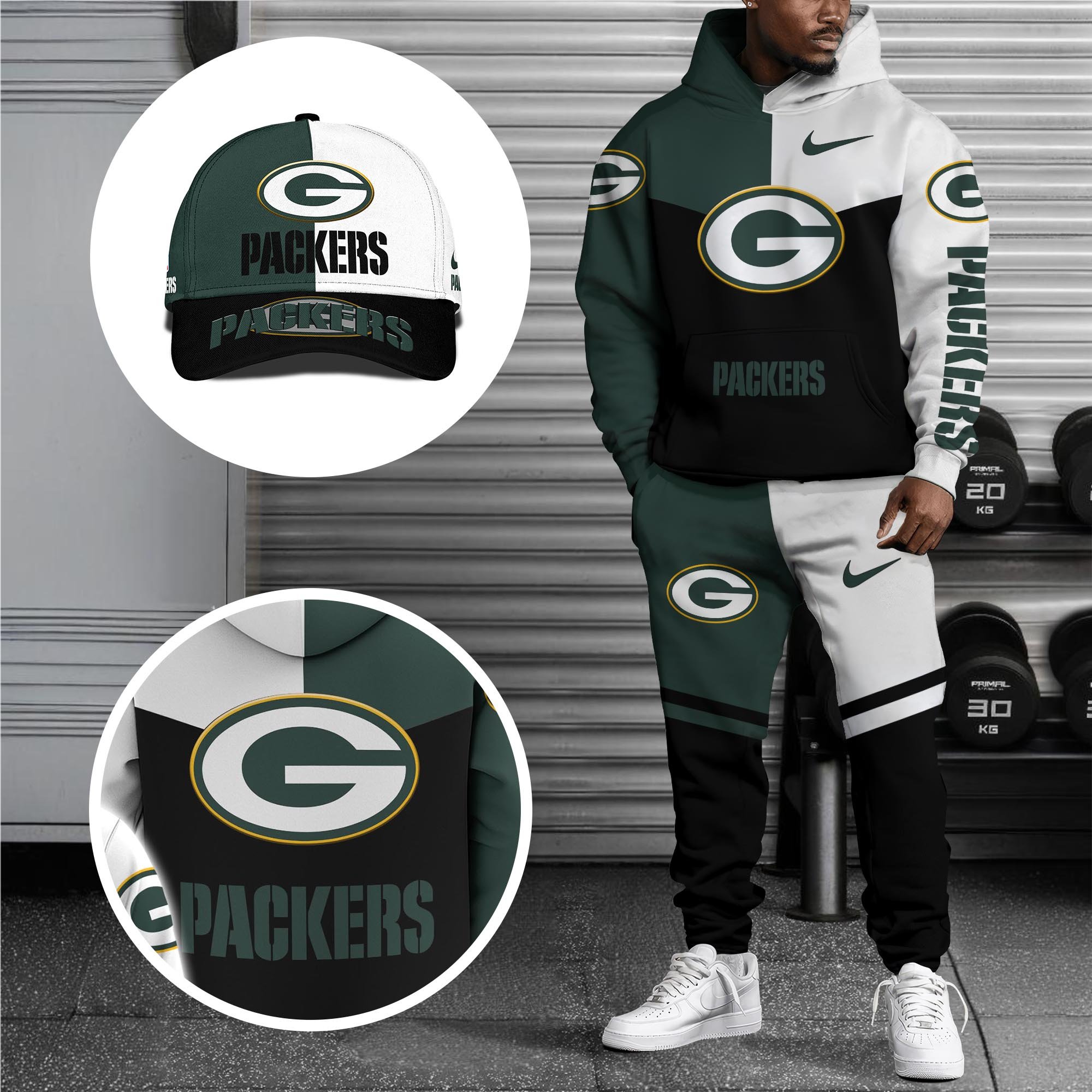 Alternative view of Green Bay Packers Combo Hoodie , Sweatpants And Cap, Sport Team Hoodie, Sport Gift For Fans ETRG-07302946