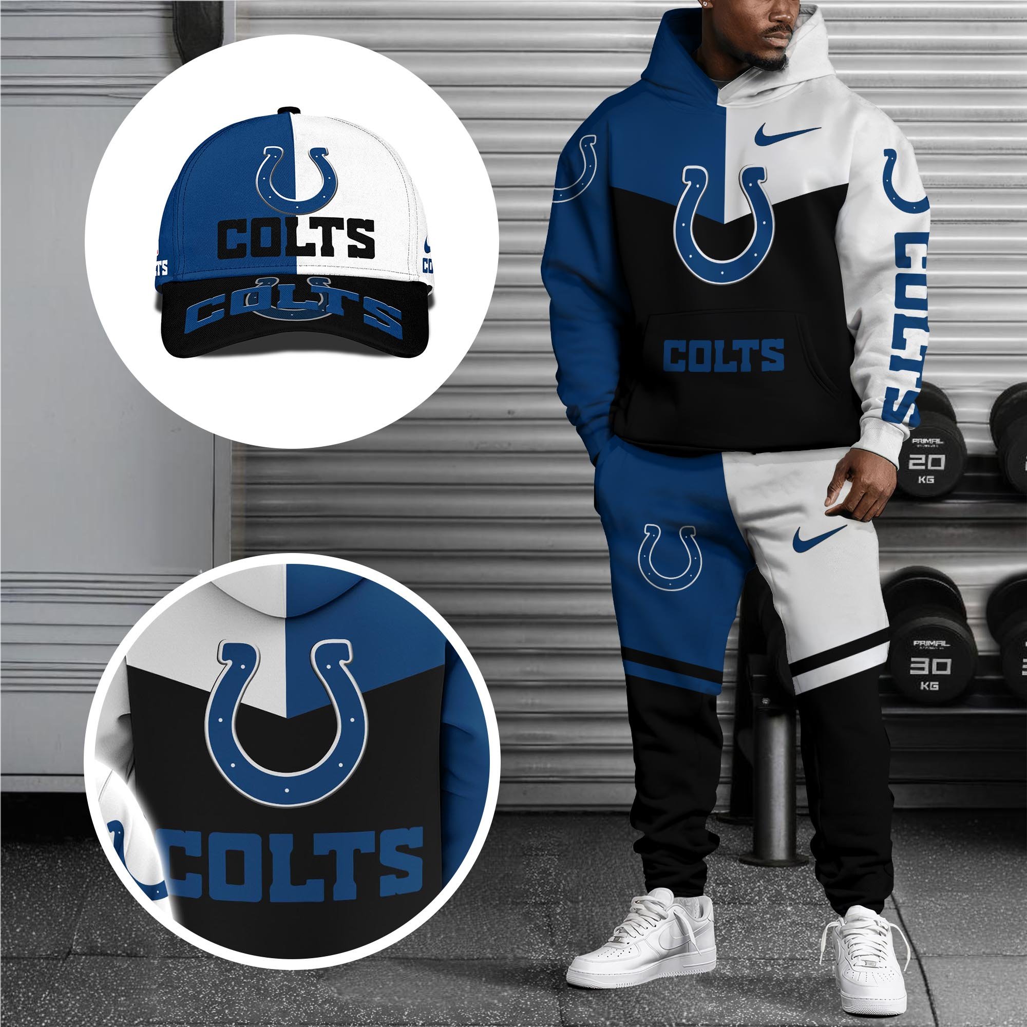Alternative view of Indianapolis Colts Combo Hoodie , Sweatpants And Cap, Sport Team Hoodie, Sport Gift For Fans ETRG-07302946