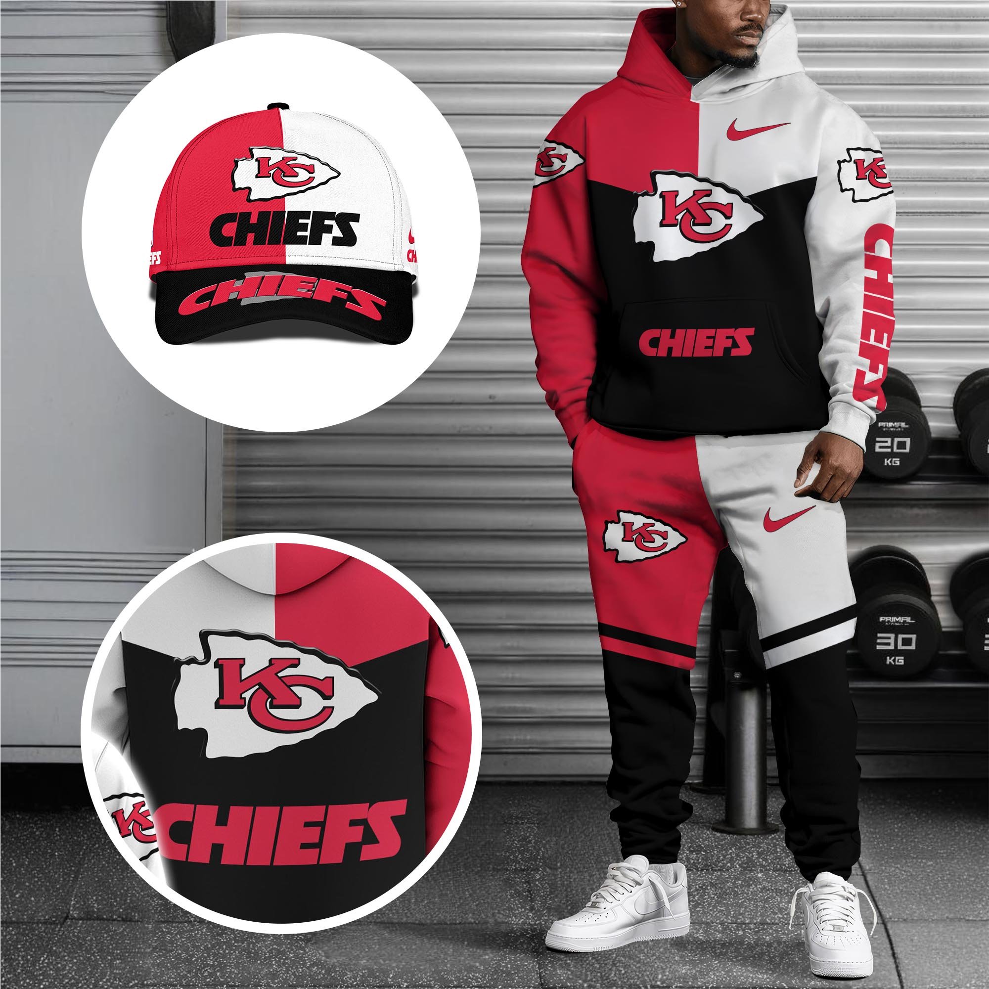 Alternative view of Kansas City Chiefs Combo Hoodie , Sweatpants And Cap, Sport Team Hoodie, Sport Gift For Fans ETRG-07302946