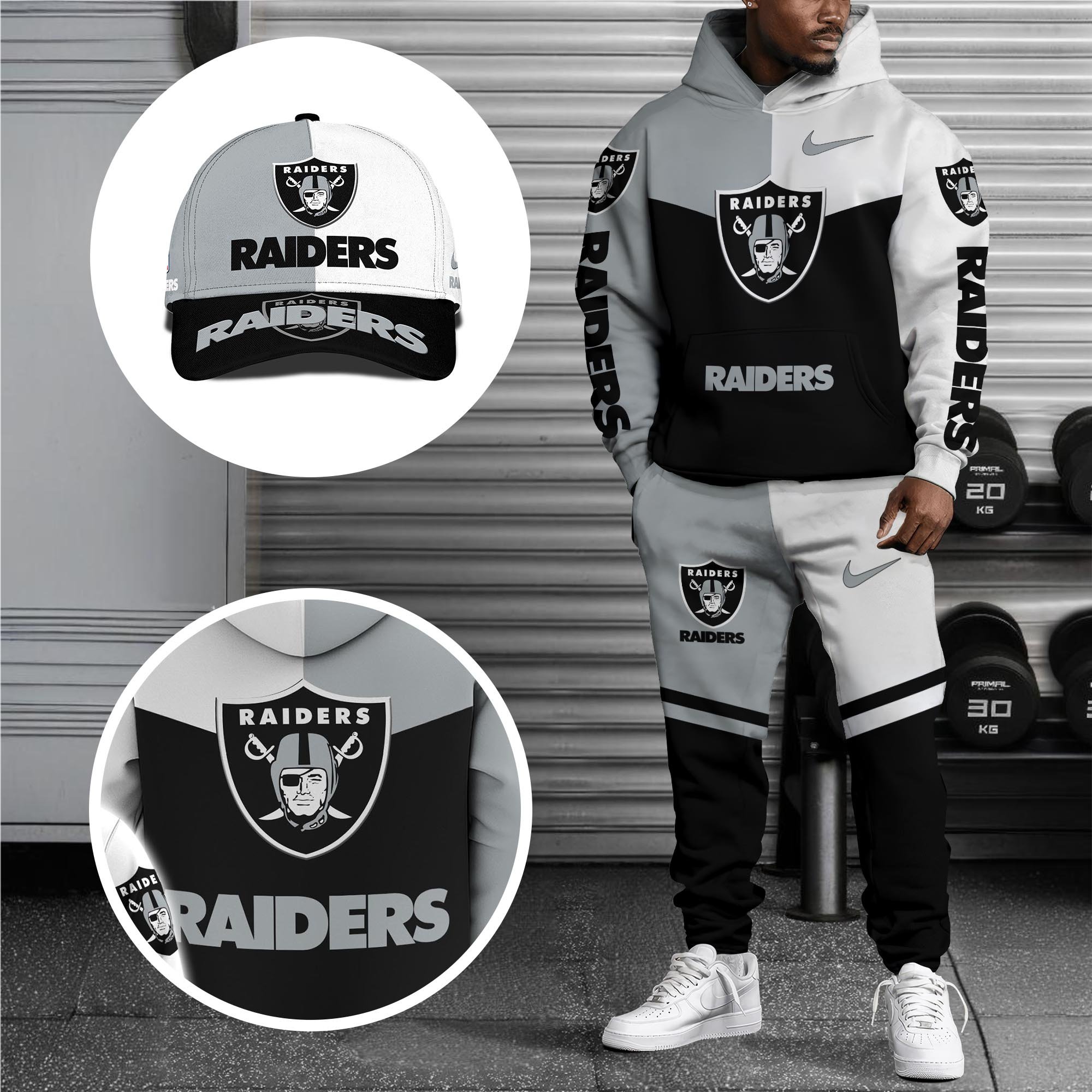 Alternative view of Las Vegas Raiders Combo Hoodie , Sweatpants And Cap, Sport Team Hoodie, Sport Gift For Fans ETRG-07302946