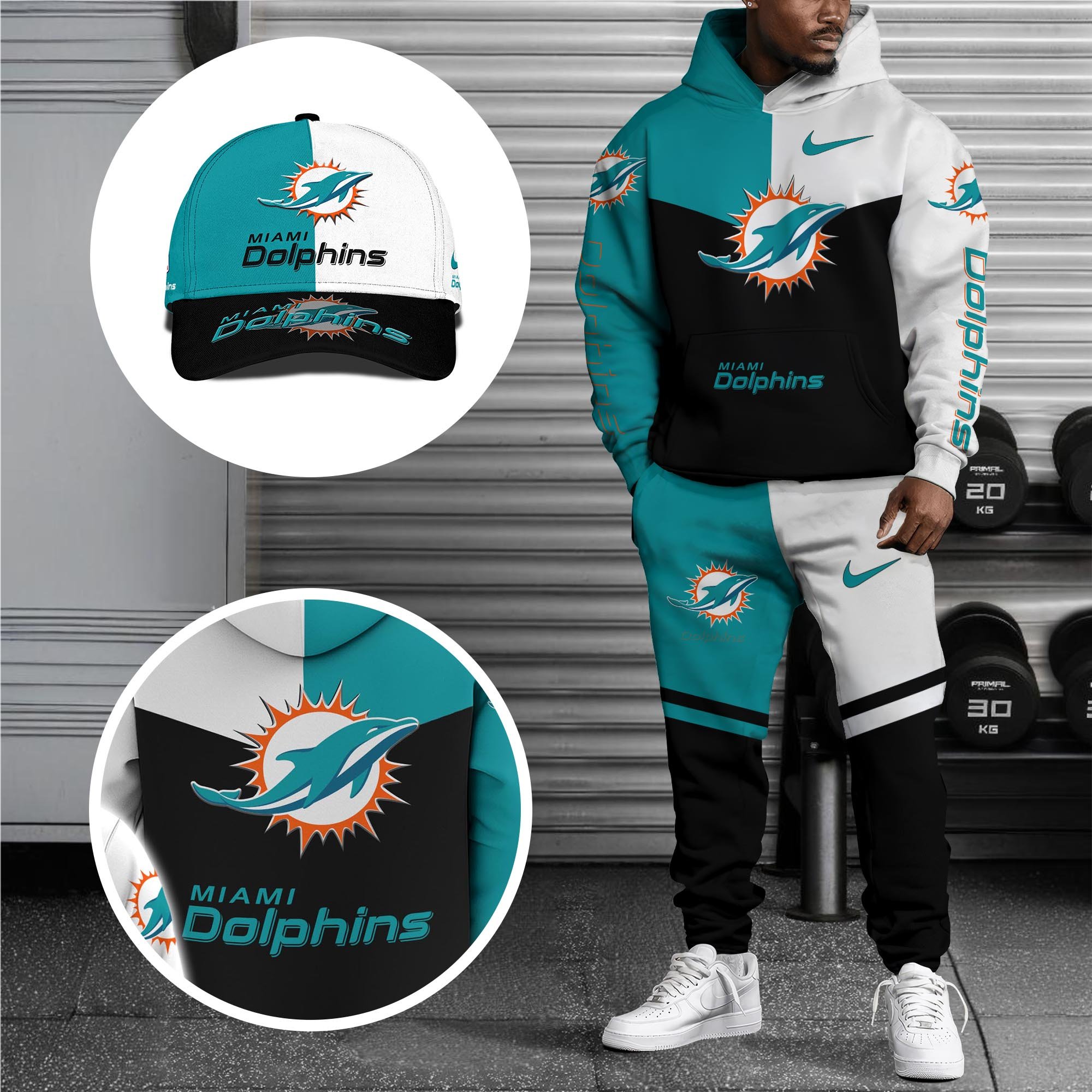 Alternative view of Miami Dolphins Combo Hoodie , Sweatpants And Cap, Sport Team Hoodie, Sport Gift For Fans ETRG-07302946