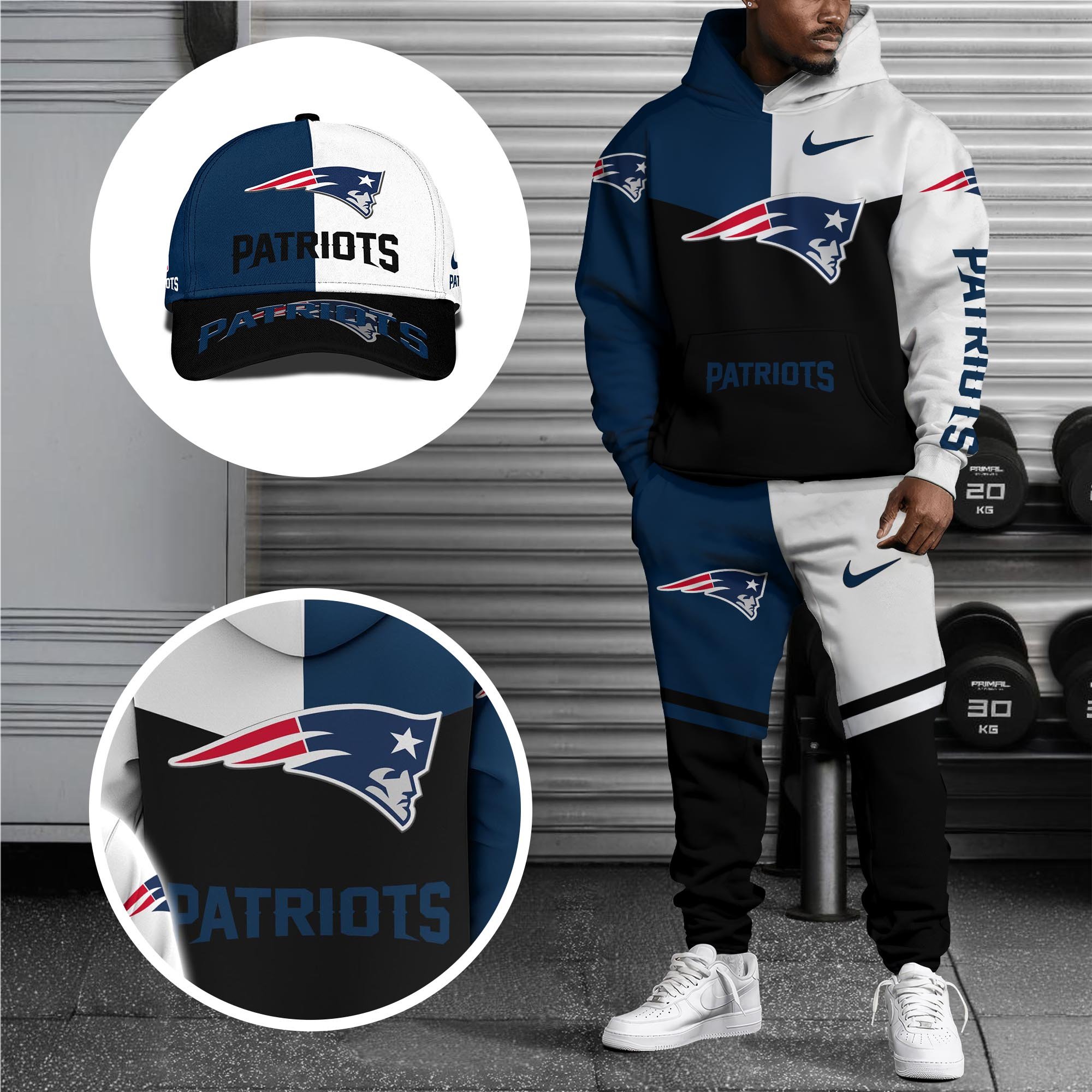 Alternative view of New England Patriots Combo Hoodie , Sweatpants And Cap, Sport Team Hoodie, Sport Gift For Fans ETRG-07302946
