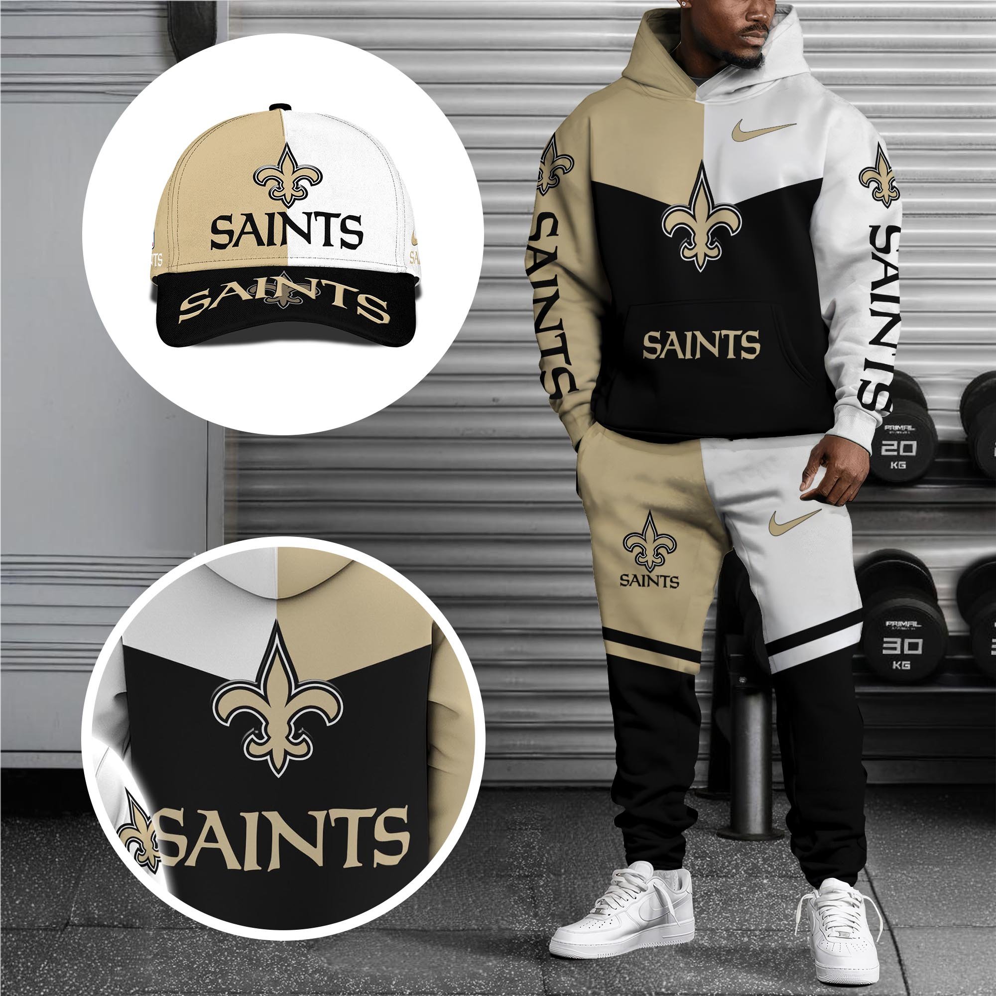 Alternative view of New Orleans Saints Combo Hoodie , Sweatpants And Cap, Sport Team Hoodie, Sport Gift For Fans ETRG-07302946