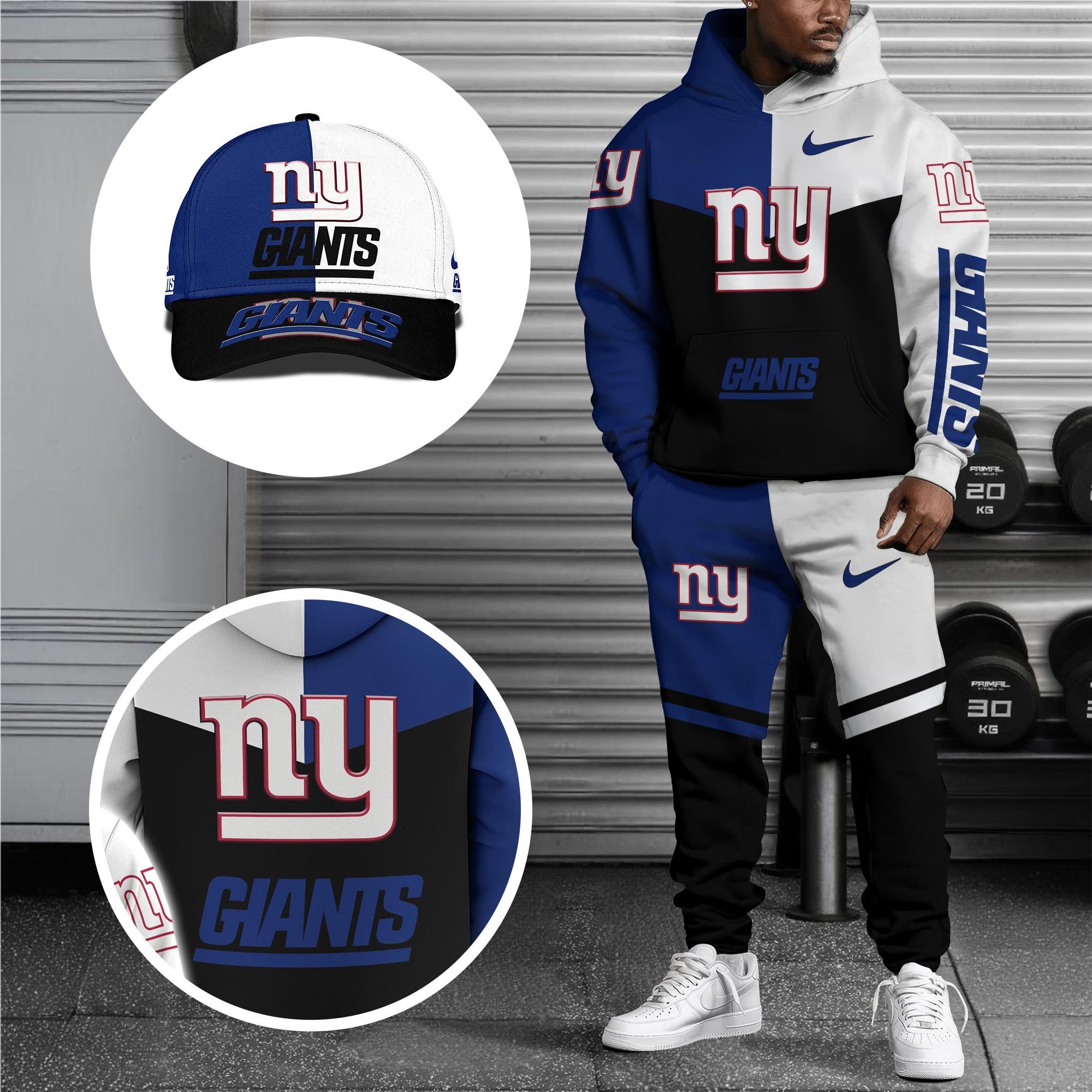 Alternative view of New York Giants Combo Hoodie , Sweatpants And Cap, Sport Team Hoodie, Sport Gift For Fans ETRG-07302946