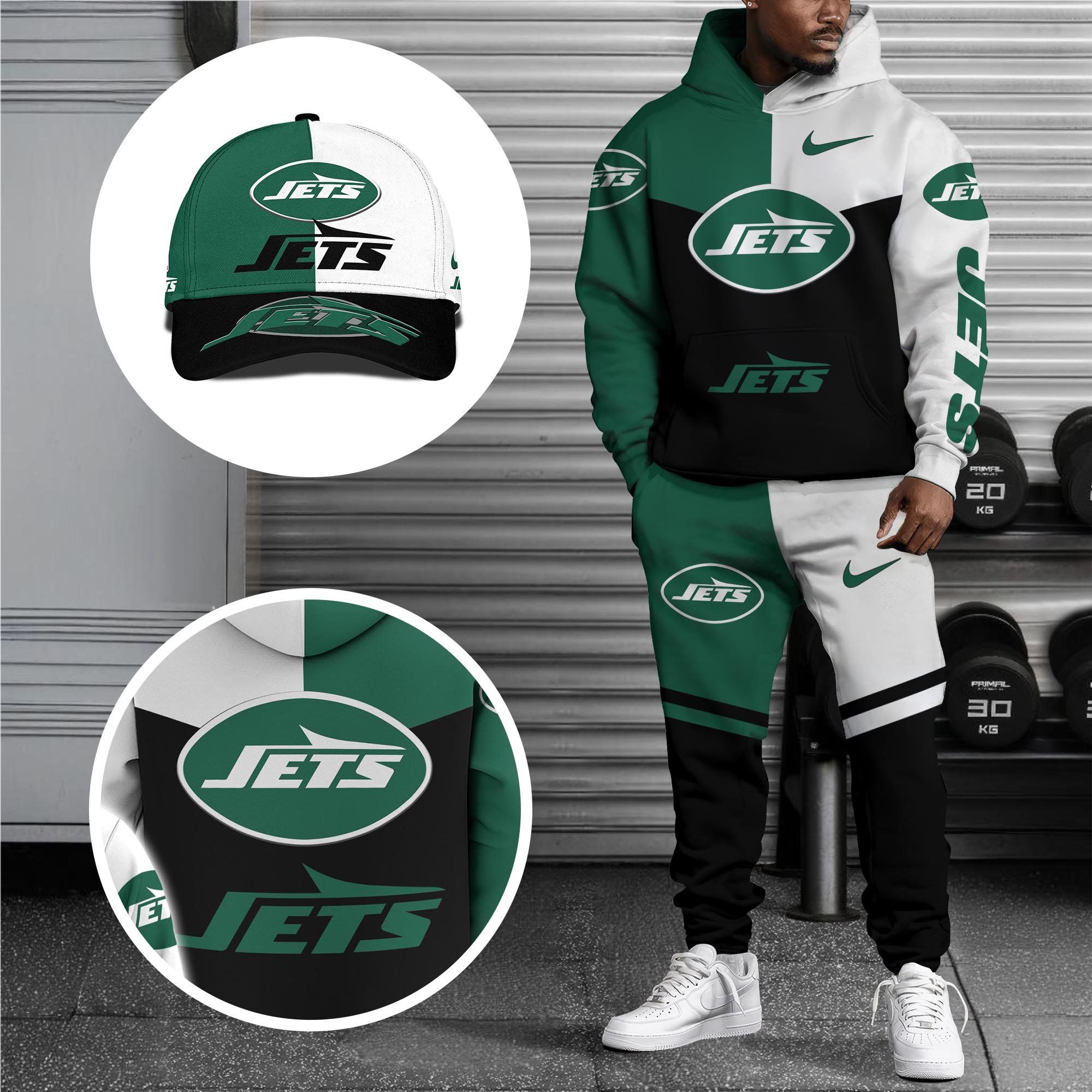 Alternative view of New York Jets Combo Hoodie , Sweatpants And Cap, Sport Team Hoodie, Sport Gift For Fans ETRG-07302946
