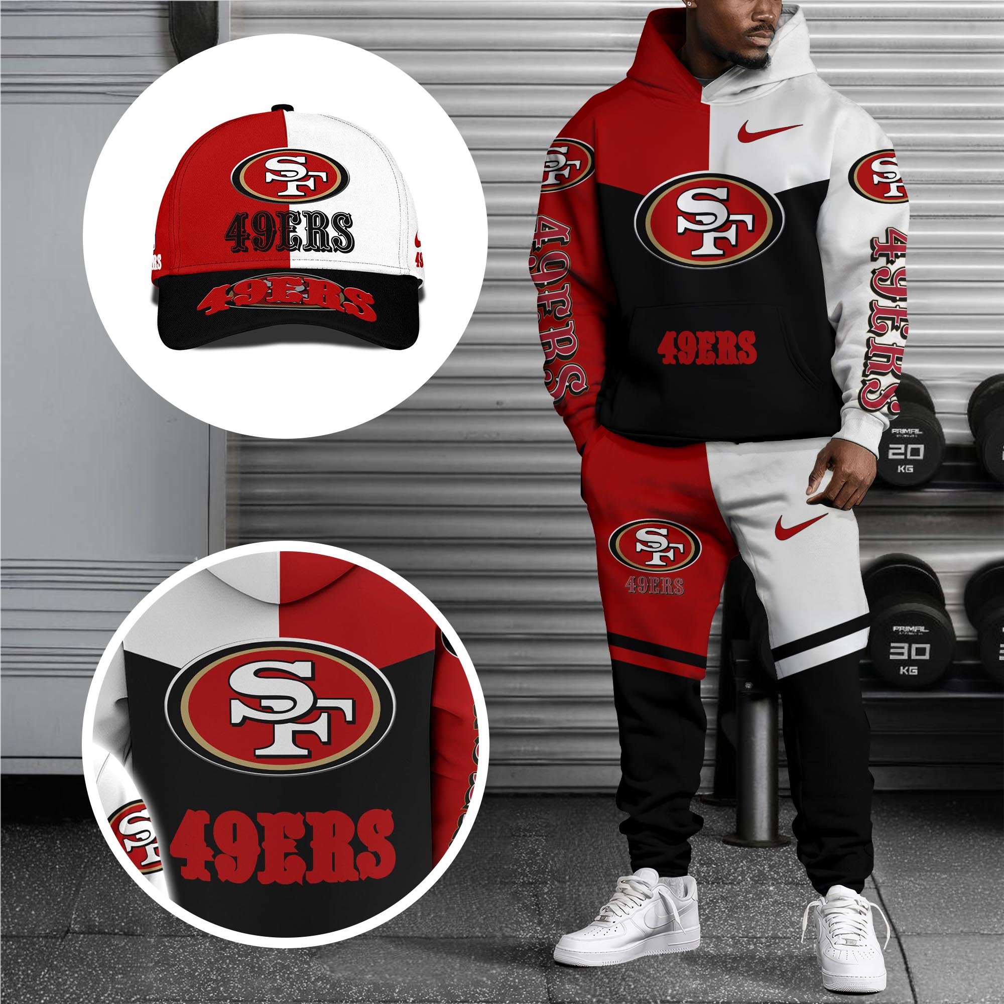 Alternative view of San Francisco 49ers Combo Hoodie , Sweatpants And Cap, Sport Team Hoodie, Sport Gift For Fans ETRG-07302946