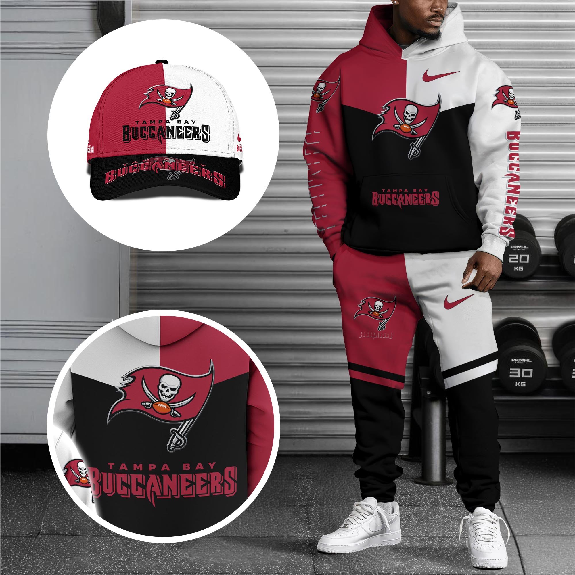 Alternative view of Tampa Bay Buccaneers Combo Hoodie , Sweatpants And Cap, Sport Team Hoodie, Sport Gift For Fans ETRG-07302946