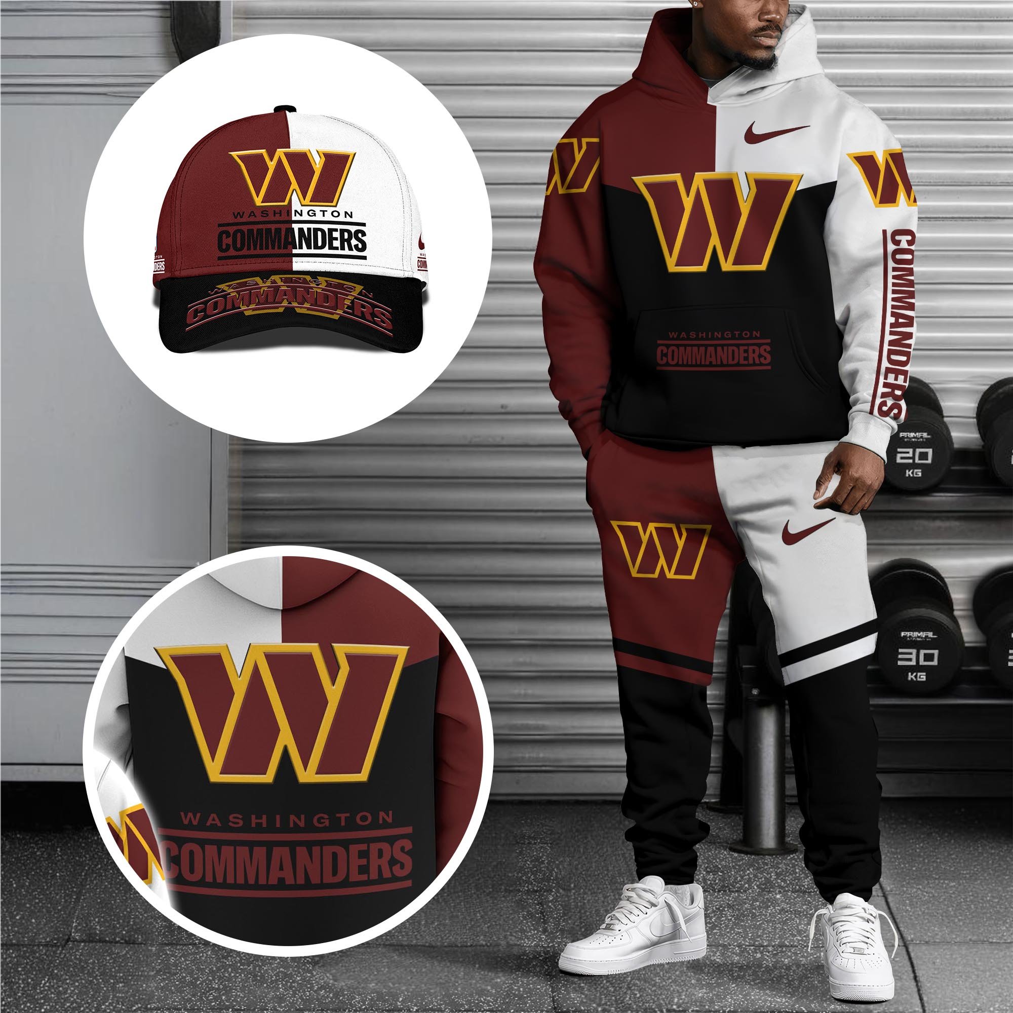 Alternative view of Washington Commanders Combo Hoodie , Sweatpants And Cap, Sport Team Hoodie, Sport Gift For Fans ETRG-07302946